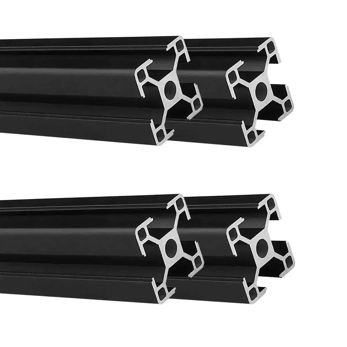 T Slot Aluminum Extrusion 3030 Black Set Of 4 1000mm Rails For 3D Printer Parts, CNC DIY, And Maker Projects, Sturdy Framing For Automation Equipment, Laser Stands, Workbenches, And Precise Builds
