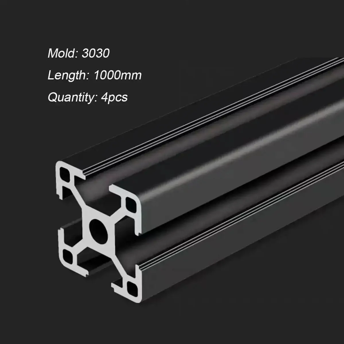 T Slot Aluminum Extrusion 3030 Black Set Of 4 1000mm Rails For 3D Printer Parts, CNC DIY, And Maker Projects, Sturdy Framing For Automation Equipment, Laser Stands, Workbenches, And Precise Builds - Image 5