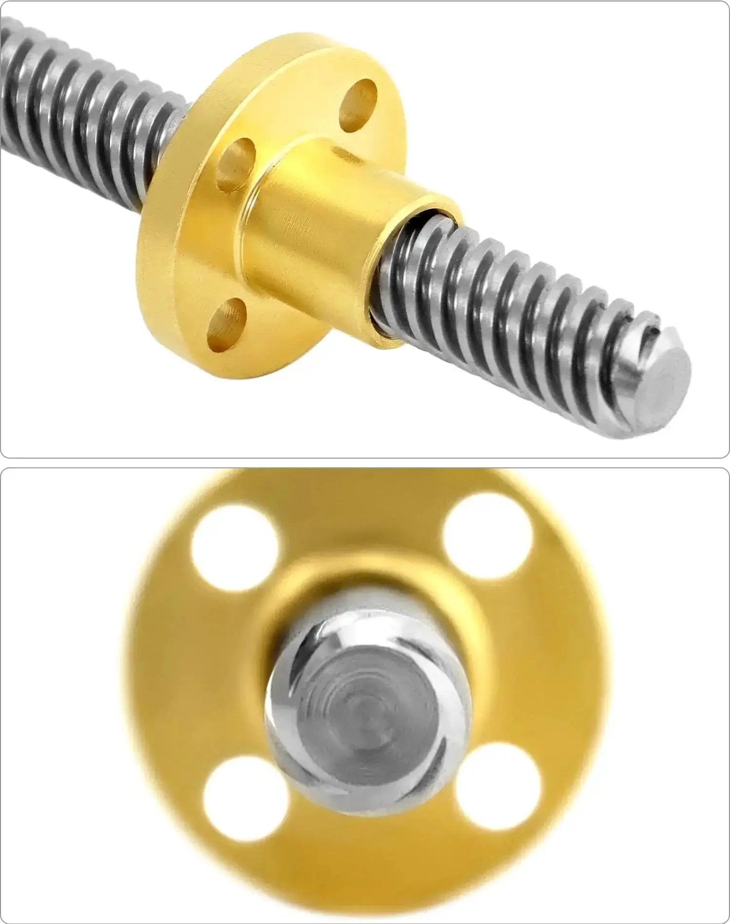 T8 300Mm Lead Screw With Brass Nut For 3D Printers 4 Pack Acme Thread 4 Starts 2Mm Pitch 8Mm Lead Stainless Steel Shaft Fits 4 Hole Mounts And Easy To Install In DIY 3D Printer Upgrades - Image 7