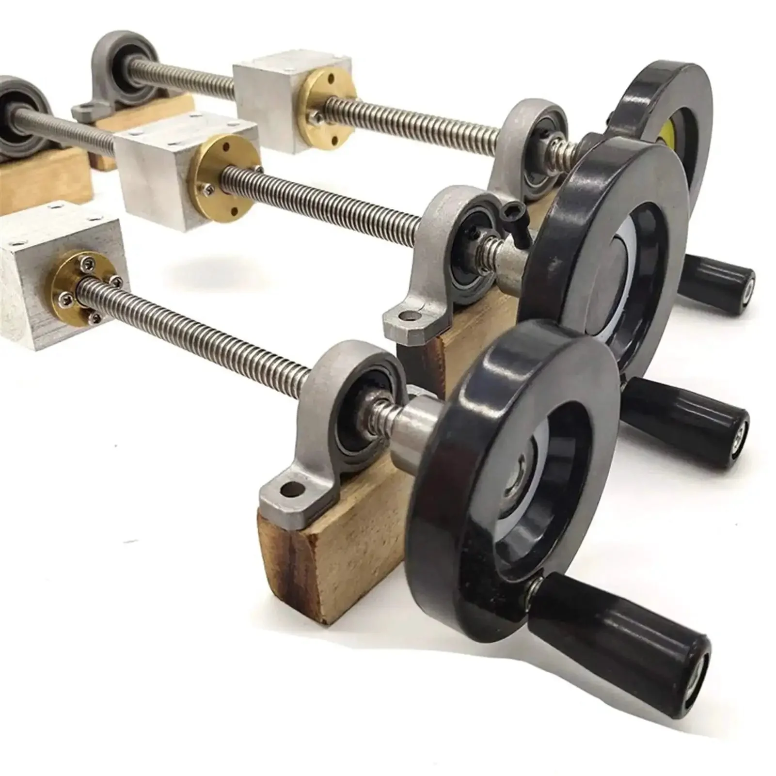 T8 Lead Screw Set With Hand Wheel And Trapezoidal Screw Rod 400mm Horizontal Housing Brass Nut Anti Backlash 2mm Nut Pitch Ideal For CNC Machines DIY Routers And 3D Printers - Image 4