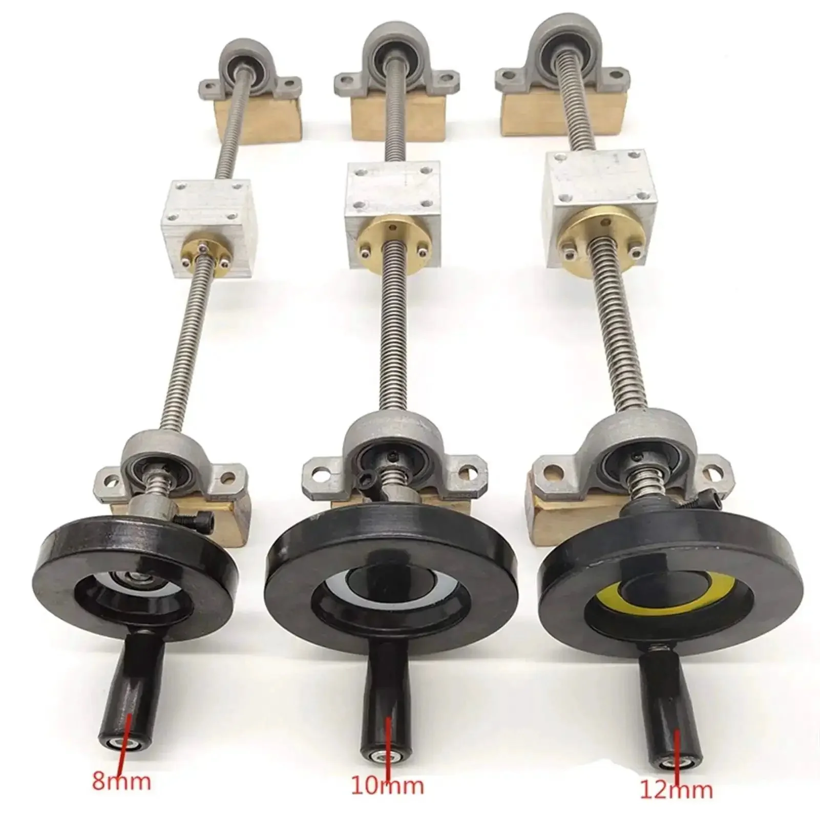 T8 Lead Screw Set With Hand Wheel And Trapezoidal Screw Rod 400mm Horizontal Housing Brass Nut Anti Backlash 2mm Nut Pitch Ideal For CNC Machines DIY Routers And 3D Printers - Image 5