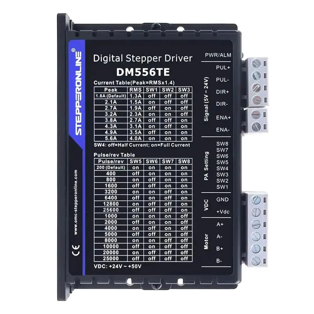 TE Series Digital Stepper Driver 1.8-5.6A 24-50VDC For Nema 23, Nema 24, Nema 34 Stepper Motors Budget-Friendly Pro-Grade Controller With Smooth Microstepping And Precise Motion For CNC 3D Printers And Robotics