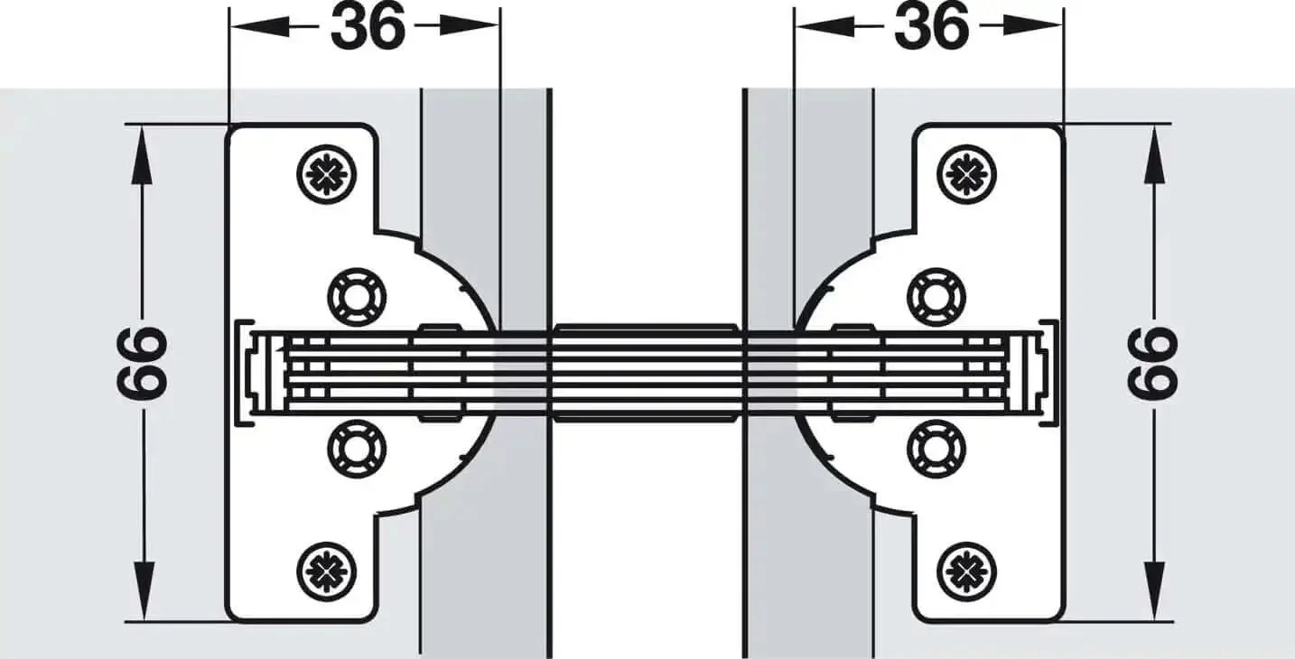 Ten Case Pack Miter Flap Cabinet Hinges 45 90 1.5mm Wide With 135 Degree Opening For Doors And Flaps Three Way Adjustable Heavy Duty For Door Thickness 16 22 mm And Side Panel Thickness 16 22 Made In Germany - Image 3