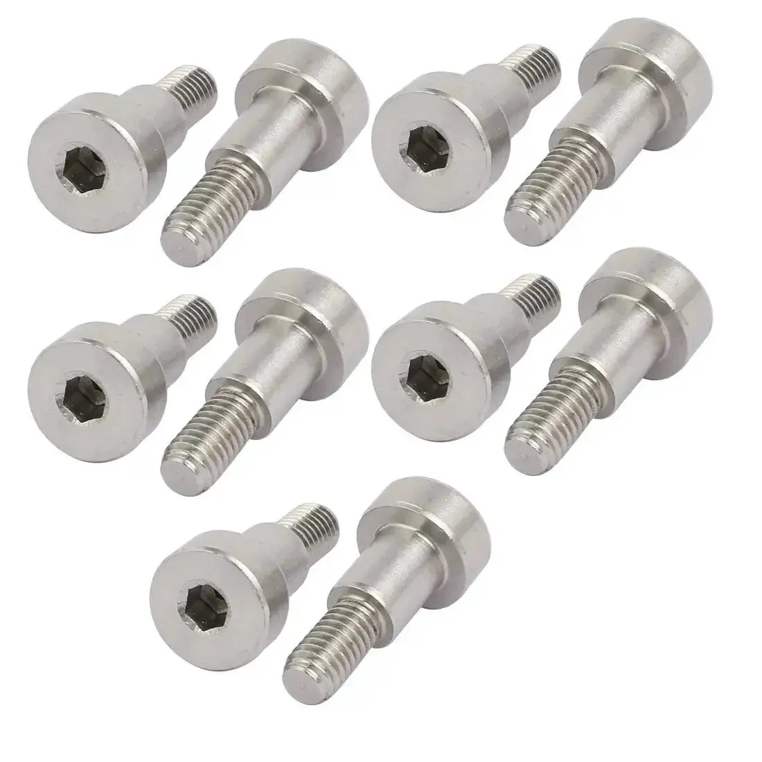 Ten Pack 304 Stainless Steel Hex Socket Shoulder Bolts With 8Mm Shoulder Diameter And 10Mm Shoulder Length M6 Thread Fully Threaded Beefy Heavy Duty Hardware For Machinery Cabinets And DIY Projects