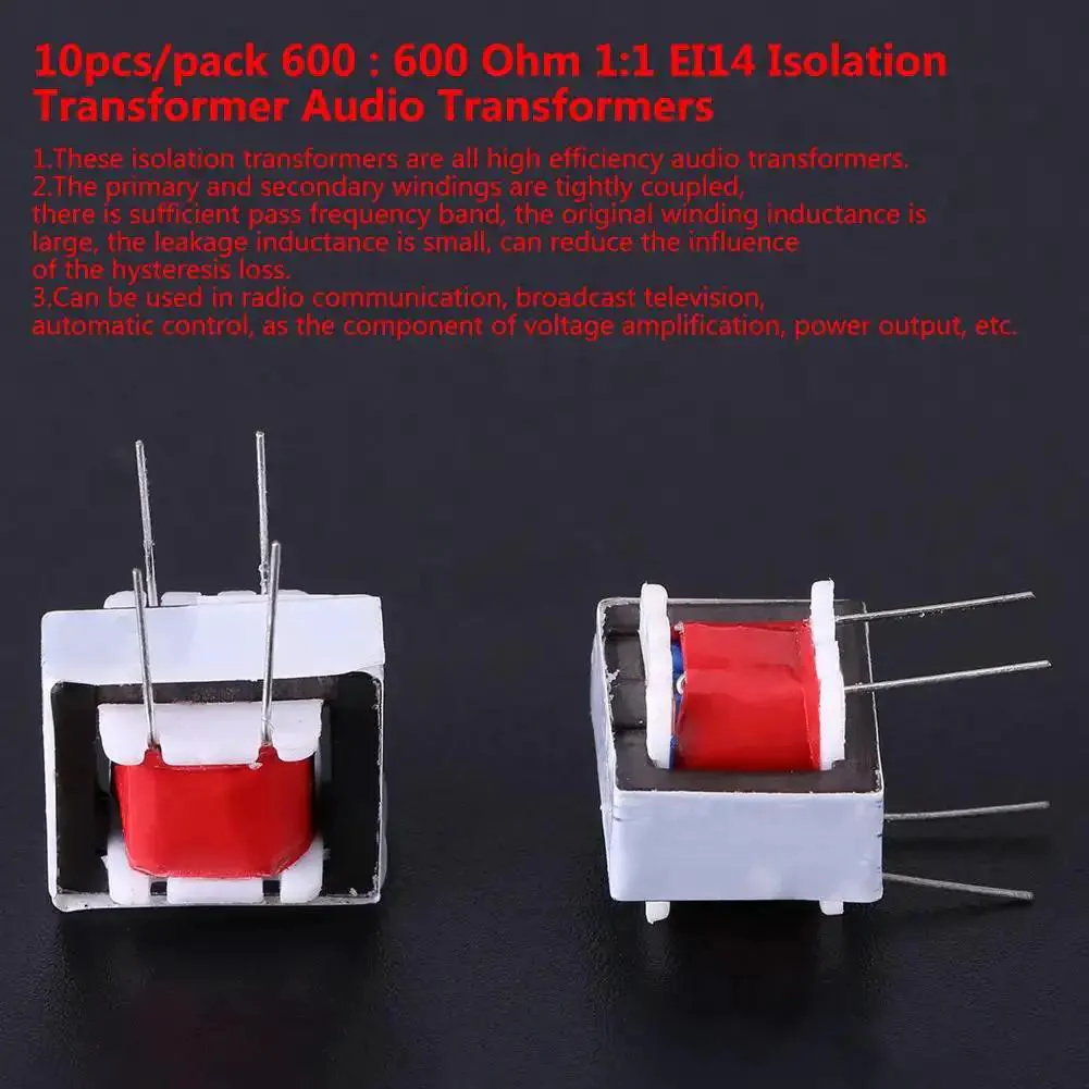 Ten Pack 600 Ohm 1 To 1 Isolation Transformers For Audio Applications, EI14 Core, Stable Lead-Free Components, Tight Coupling For Clean Signal, Safe Isolation, Great For DIY Audio Gear Projects - Image 3