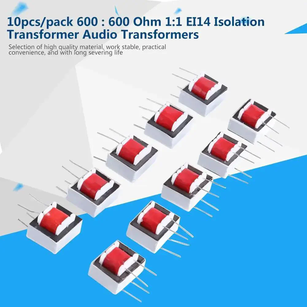 Ten Pack 600 Ohm 1 To 1 Isolation Transformers For Audio Applications, EI14 Core, Stable Lead-Free Components, Tight Coupling For Clean Signal, Safe Isolation, Great For DIY Audio Gear Projects - Image 4