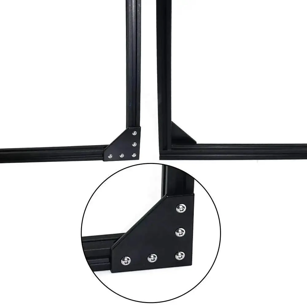 Ten Pack 60x60x4mm L Shaped Corner Bracket Plate For 20x20mm Aluminum Extrusion 5 Hole 90 Degree Outside Joining Plate In Anodized Black Finish Beefy Heavy Duty Aluminum Alloy Construction For Strong Easy Frame Assembly - Image 2