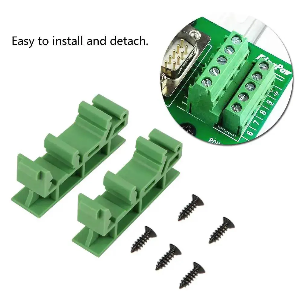Ten Pack DIN Rail PCB Mounting Brackets For 35mm C45 Rails Green Clips For DIY Electrical Projects Durable Holder Carrier Mounting Clips Easy Snap In Includes Ten Sets For Secure PCB Mounting - Image 7