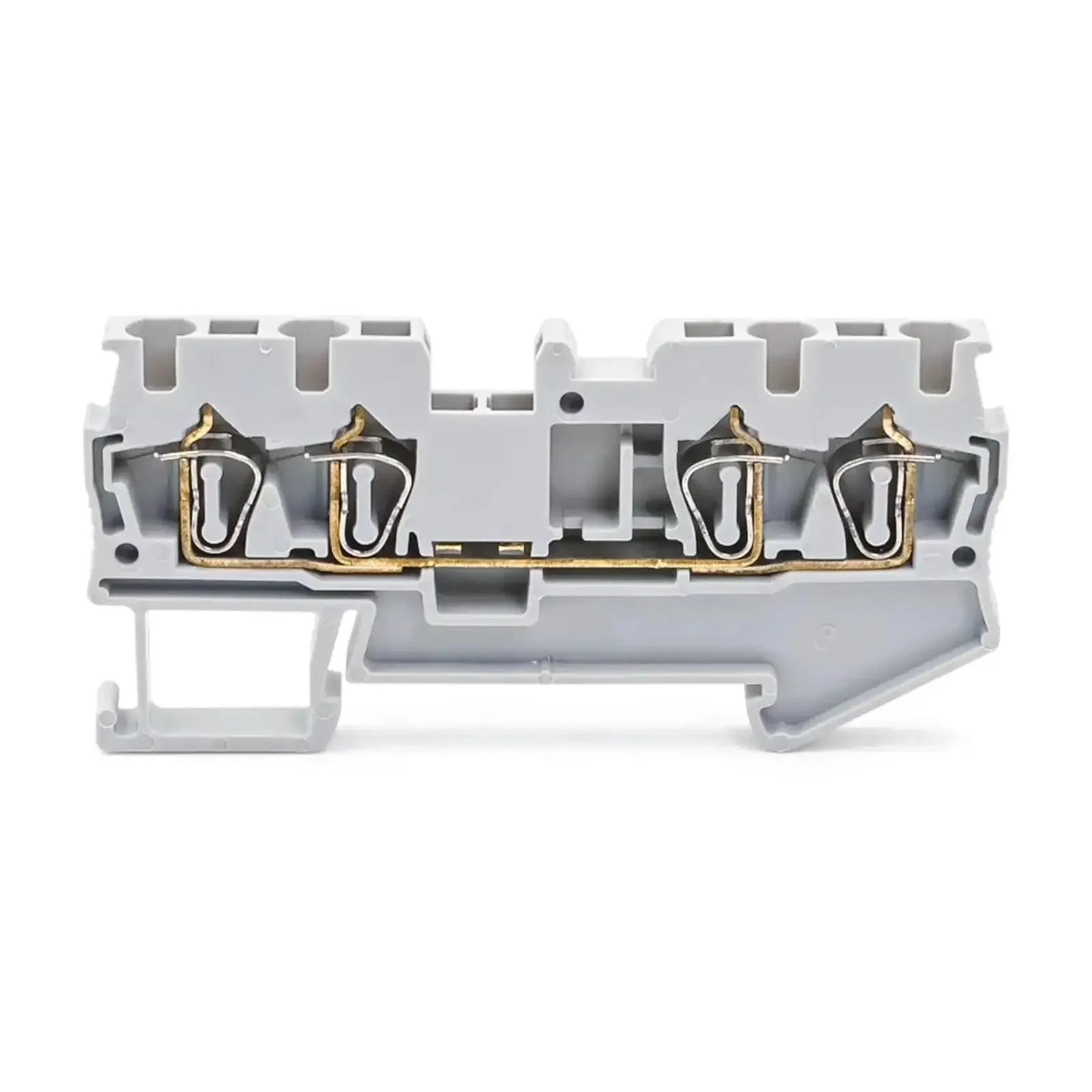 Ten Pack DIN Rail Terminal Block 4 Wire 2.5mm2 Spring Clamp Connector 300V ST 2.5 Quattro Green Heavy Duty For Industrial Control Panels And Electrical Panel Wiring - Image 5