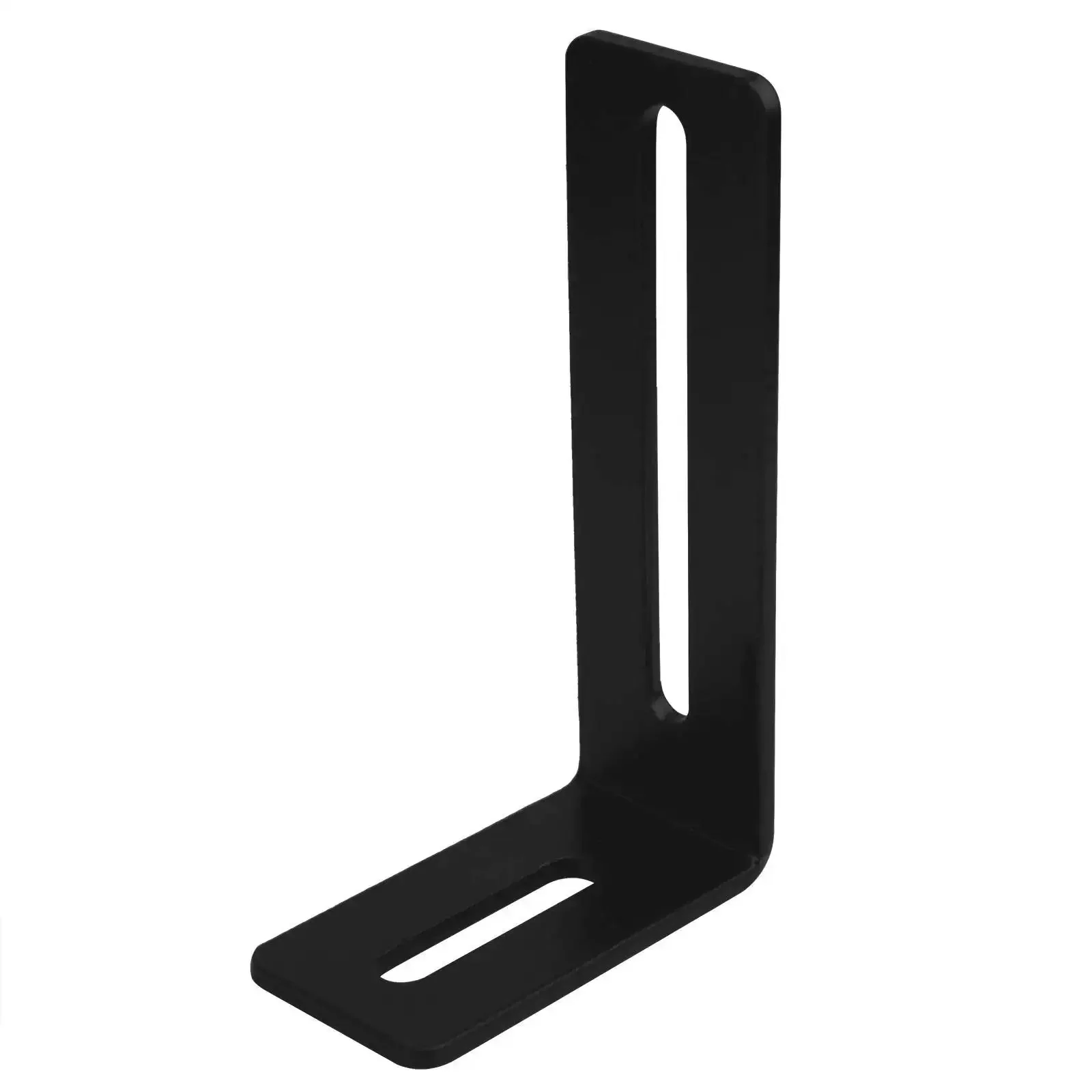 Ten Pack Four Inch Black Adjustable L Shape Corner Braces With Slot Beefy Steel Right Angle Brackets For PC Case And Wood Furniture One Eighth Inch Thick Maximum Load About Thirty Pounds - Image 3