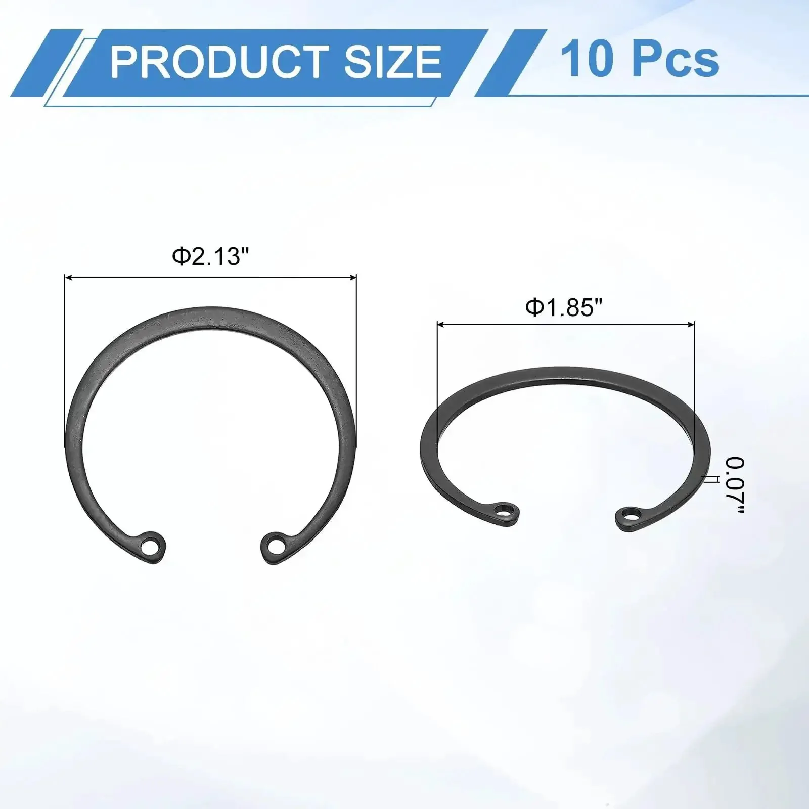 Ten Pack Internal Retaining Ring Circlips 50mm Inner Diameter 65Mn Spring Steel Black C Clips For Grooved Shafts And Studs Pro Grade Durable DIY Friendly Industrial Use Easy Install And Replacement - Image 6
