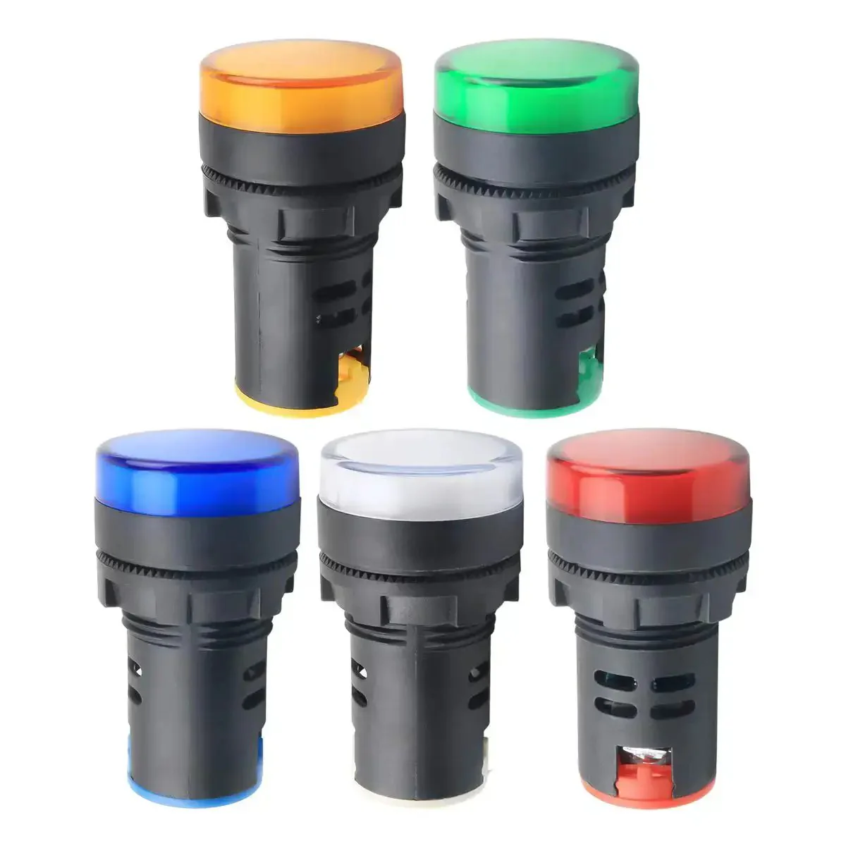 Ten Pack Multi Color LED Indicator Light 12V AC DC 22mm Panel Mount for Electrical Control Panels HVAC DIY Projects Screw Clamp Connection Low Back Depth Fits Panel Thickness Up To 6mm - Image 7