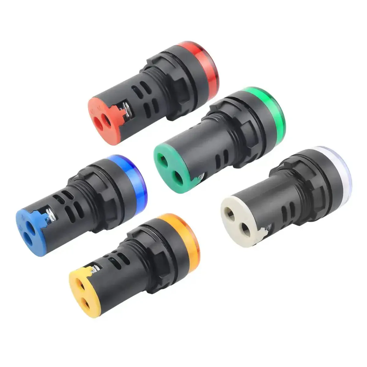 Ten Pack Multi Color LED Indicator Light 12V AC DC 22mm Panel Mount for Electrical Control Panels HVAC DIY Projects Screw Clamp Connection Low Back Depth Fits Panel Thickness Up To 6mm - Image 8