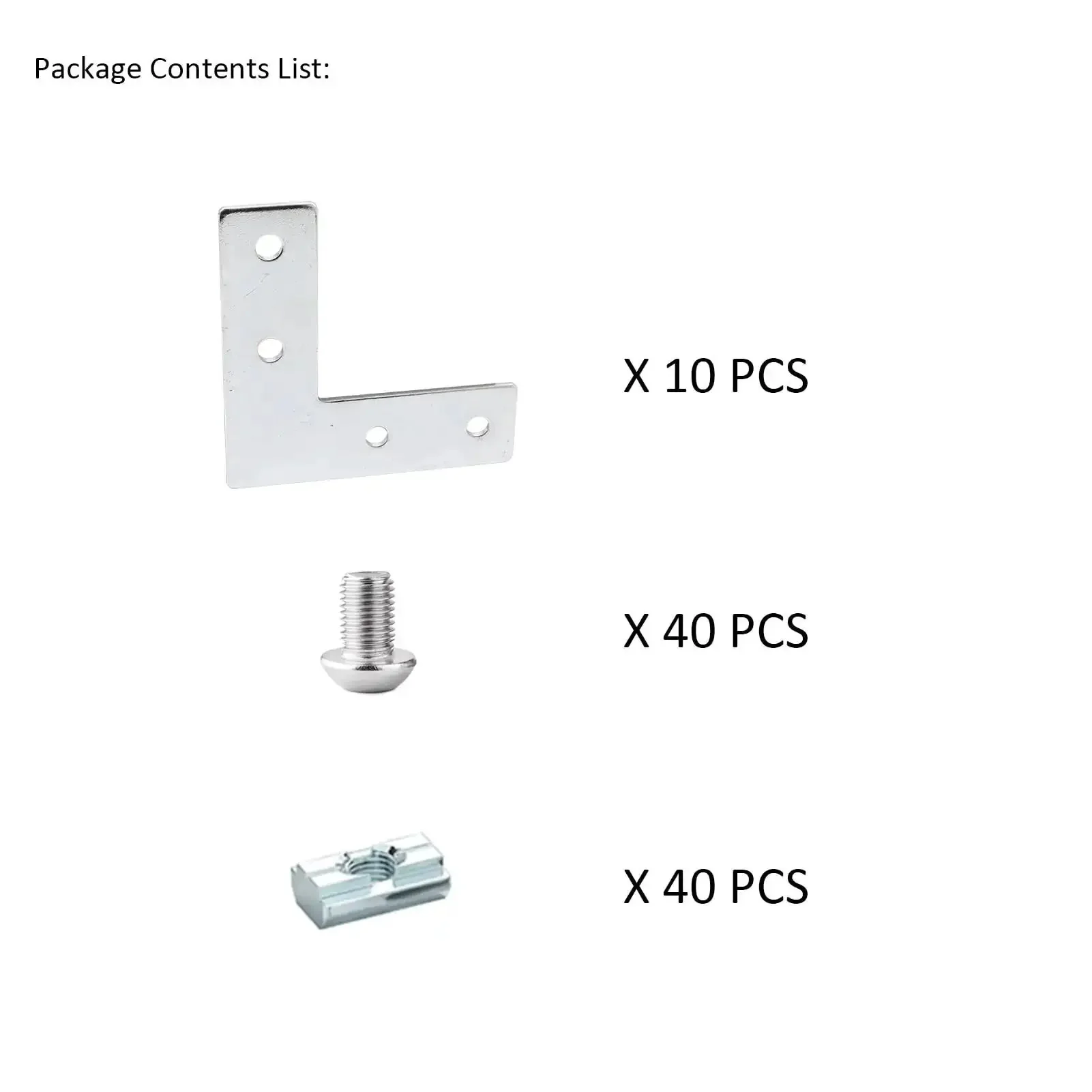 Ten Piece 1 Inch By 1 Inch L Corner Bracket Set For 1010 T Slot Aluminum Extrusions 90 Degree Right Angle Connectors With 40 M6 Bolts And 40 T Slot Nuts Includes 4 Hole Connecting Plates For Stable Precise Assembly - Image 6