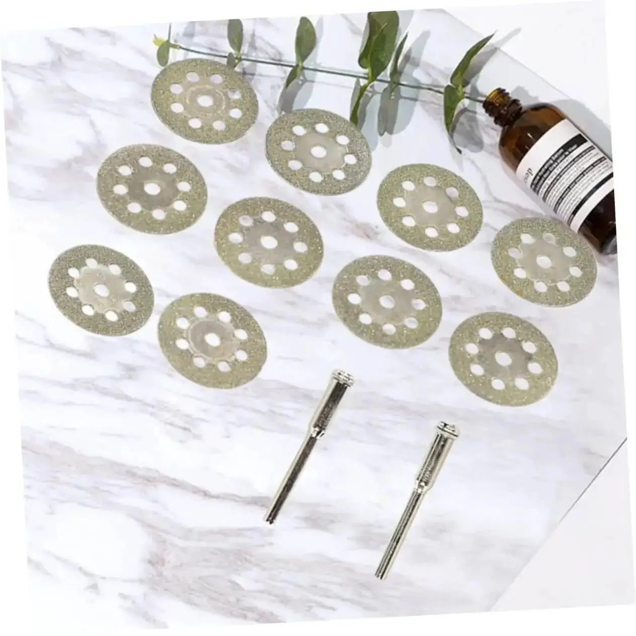Ten Piece Diamond Cutting Discs Set For Rotary Tools Ultrafine Blades With Discs And Rods For Gemstone Glass Metal Ceramic Porcelain Tile Cutter Accessories - Image 4