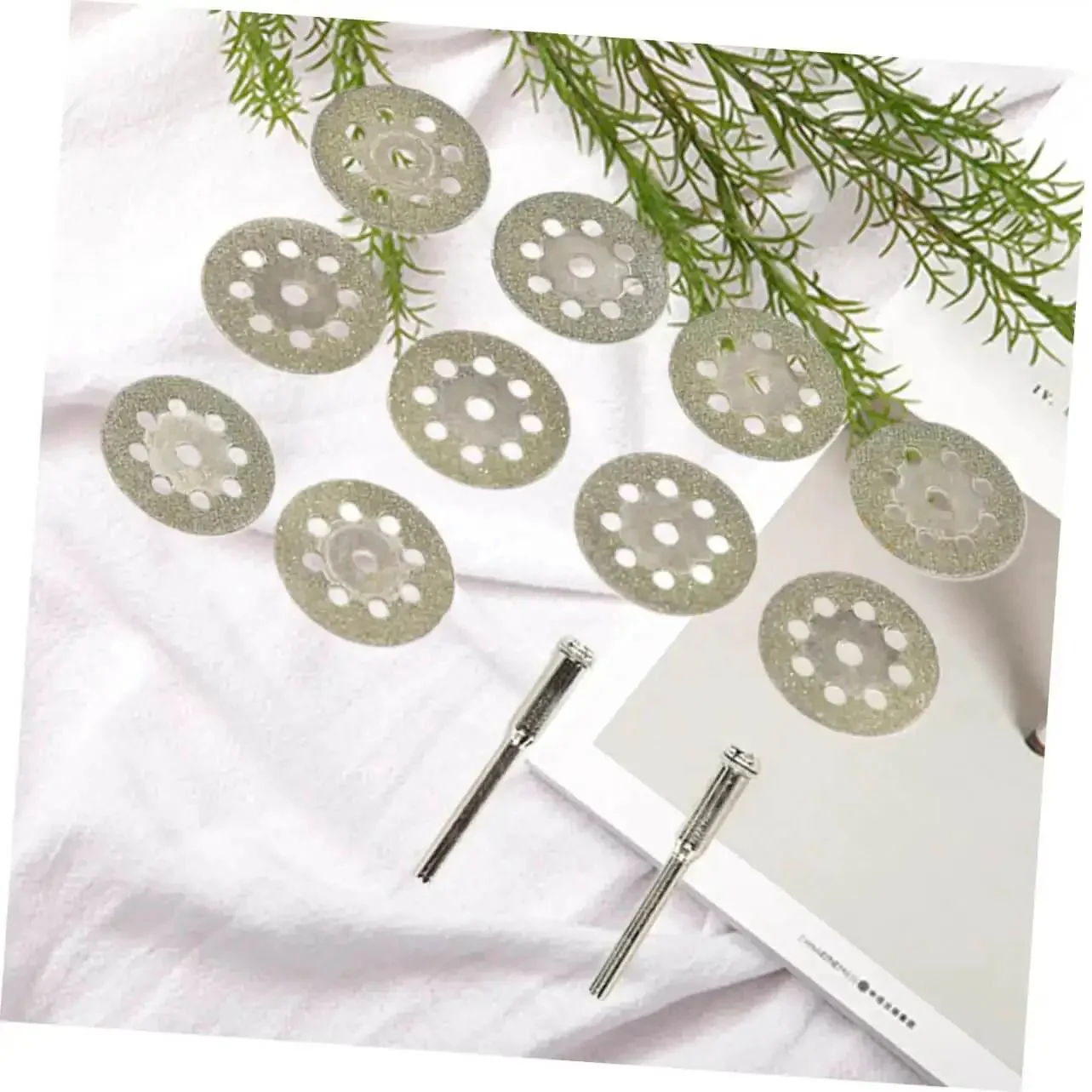 Ten Piece Diamond Cutting Discs Set For Rotary Tools Ultrafine Blades With Discs And Rods For Gemstone Glass Metal Ceramic Porcelain Tile Cutter Accessories - Image 6