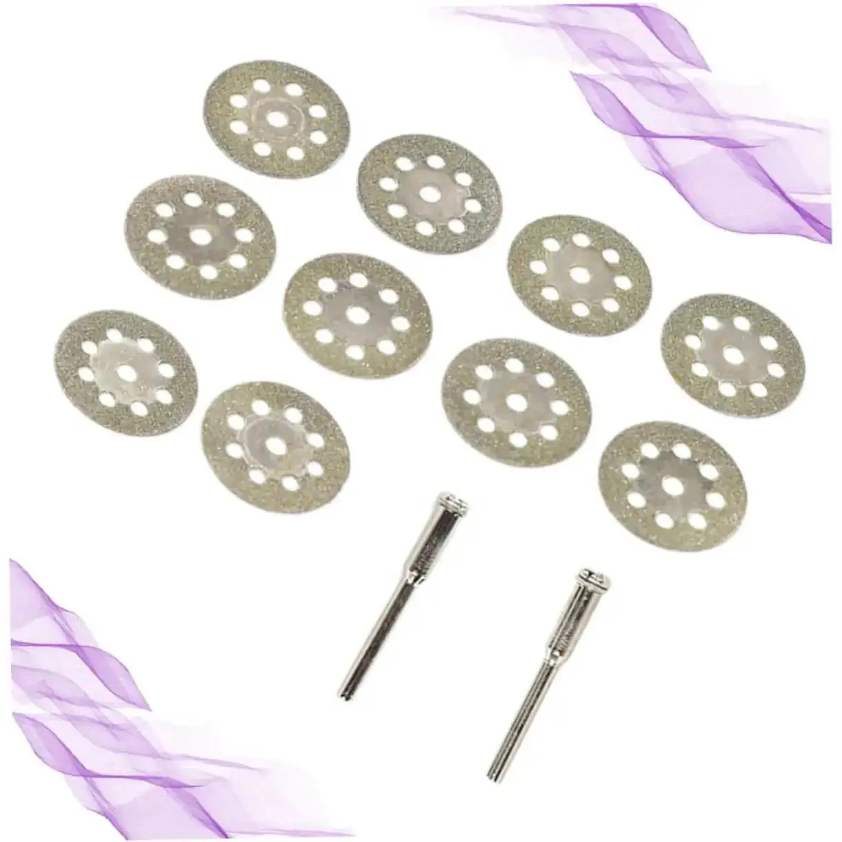 Ten Piece Diamond Cutting Discs Set For Rotary Tools Ultrafine Blades With Discs And Rods For Gemstone Glass Metal Ceramic Porcelain Tile Cutter Accessories - Image 7