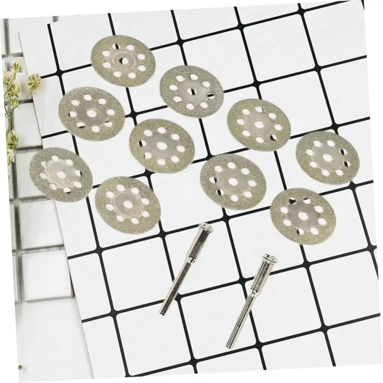 Ten Piece Diamond Cutting Discs Set For Rotary Tools Ultrafine Blades With Discs And Rods For Gemstone Glass Metal Ceramic Porcelain Tile Cutter Accessories - Image 9