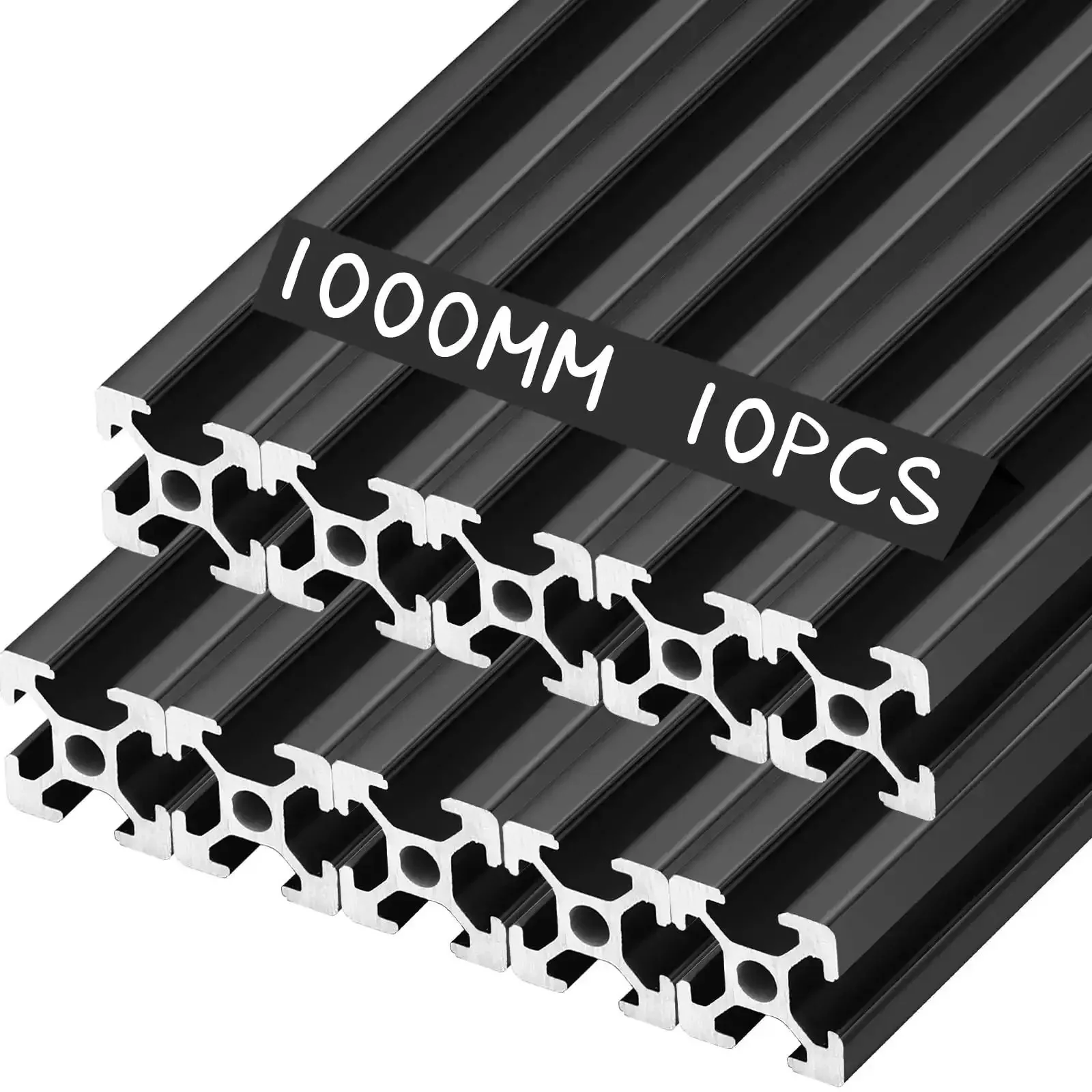 Ten Pieces Of 1000 MM 2020 Aluminum Extrusion European Standard Anodized Linear Rail For DIY CNC Workbench And 3D Printer Parts Black T Style Ideal For Makers And Hobbyists Building Custom Frames And Rigs - Image 6