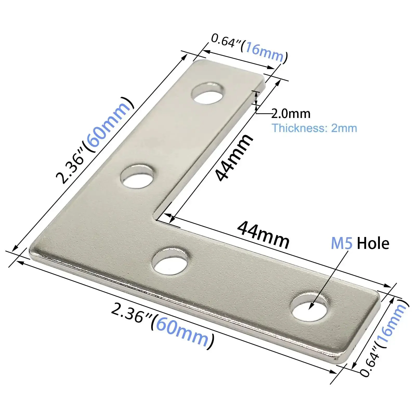 Ten Sets Of 2020 Stainless Steel T Slot Corner Brackets L Shape Joint Plates With Nuts And Bolts For 20x20 20mm V Slot Aluminum Profile Connector Accessories No Extra Purchases Needed Built To Last And Easy To Install Great For Diy Projects Clamps Frames - Image 6