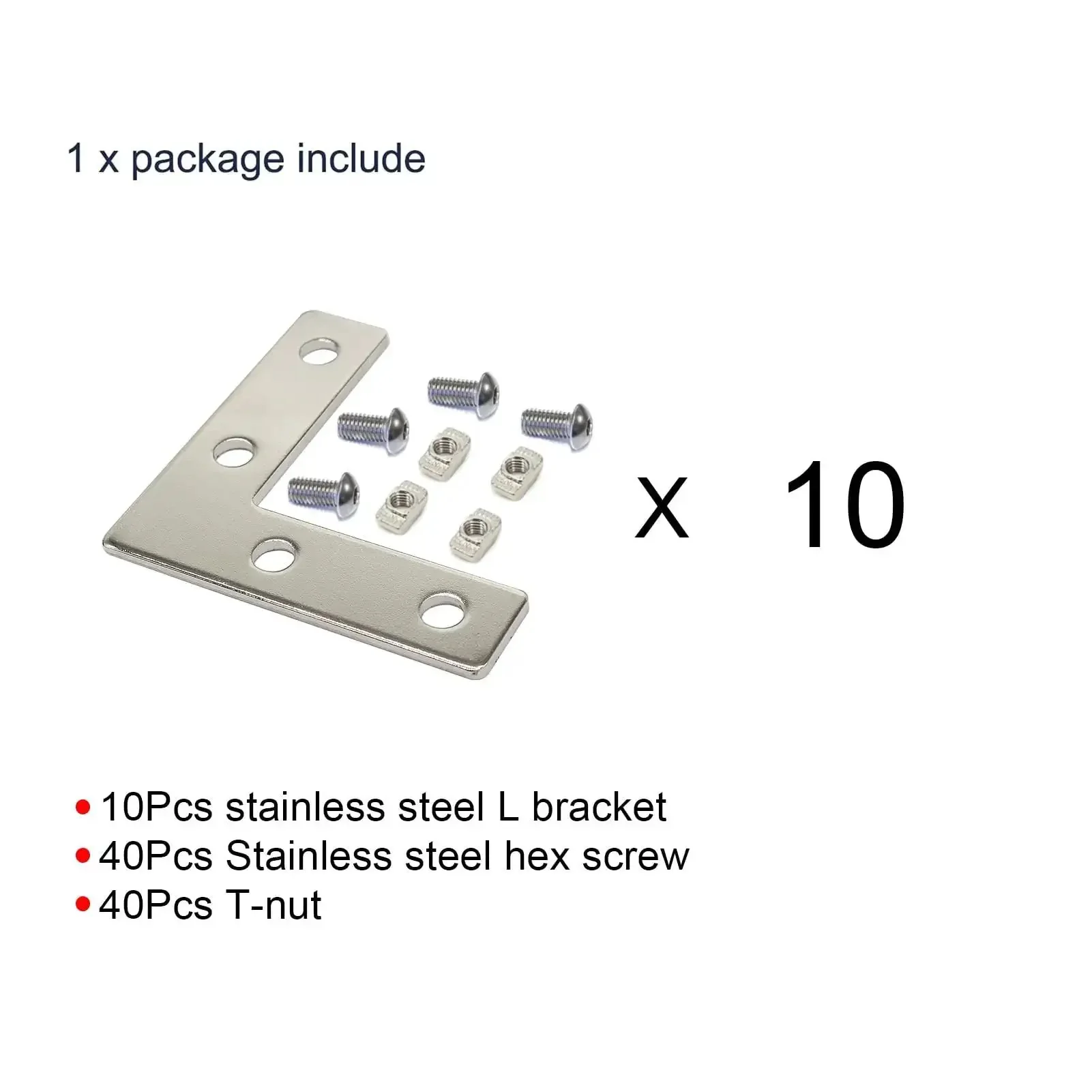 Ten Sets Of 2020 Stainless Steel T Slot Corner Brackets L Shape Joint Plates With Nuts And Bolts For 20x20 20mm V Slot Aluminum Profile Connector Accessories No Extra Purchases Needed Built To Last And Easy To Install Great For Diy Projects Clamps Frames - Image 7