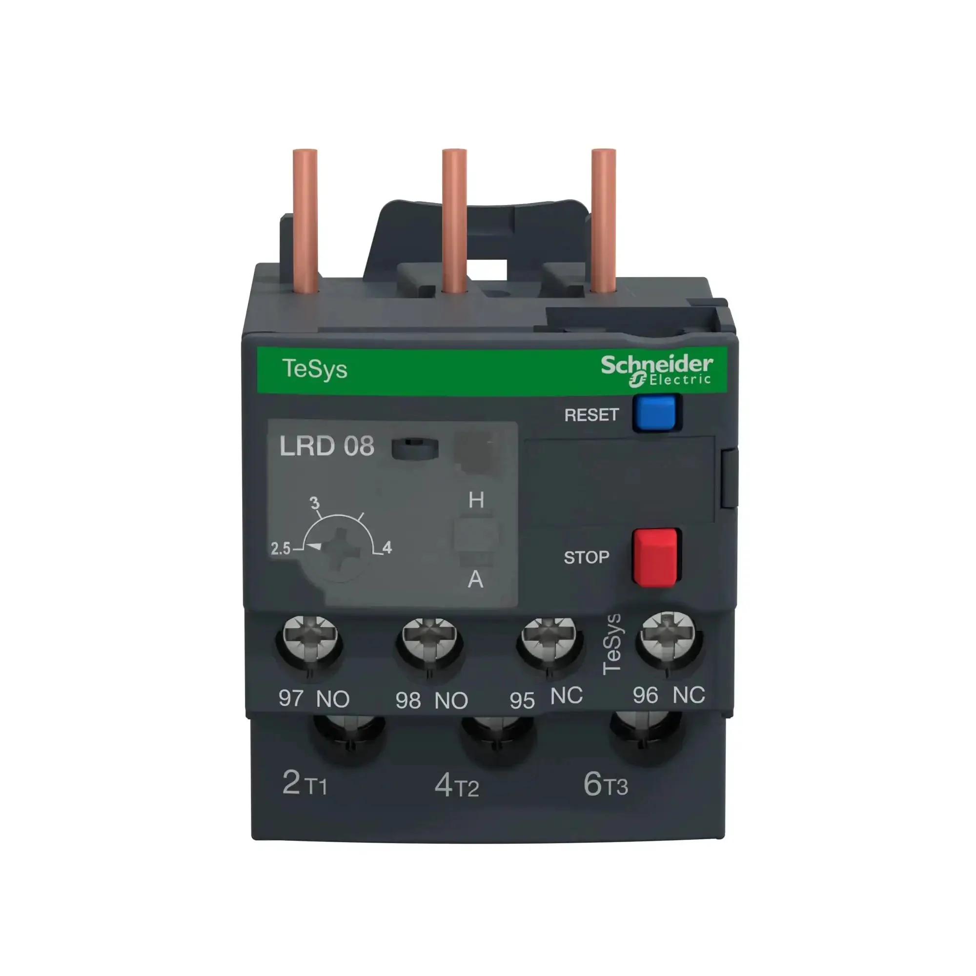 TeSys D Class 10 Overload Relay For IEC Contactor, Bi Metallic Thermal Sensor, 2.5 To 4 Amp Trip Range, Screw Clamp Terminals, Single Phase Sensing, Heavy Duty Industrial Electrical Contactor - Image 2
