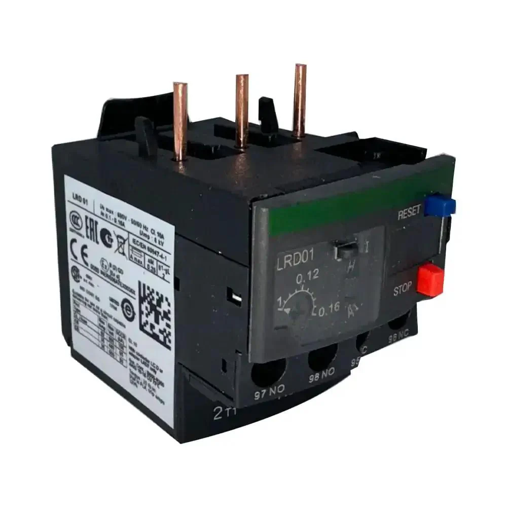 Thermal Overload Relay 0.1-0.16A For Contactor LC1D09-38 AC DC Compatible With 1 NO 1 NC Auxiliary Contacts Fits LC1D09 LC1D12 LC1D18 LC1D25 LC1D32 LC1D38 Class 10A IEC 60947-4-1 No Nonsense Motor Protection