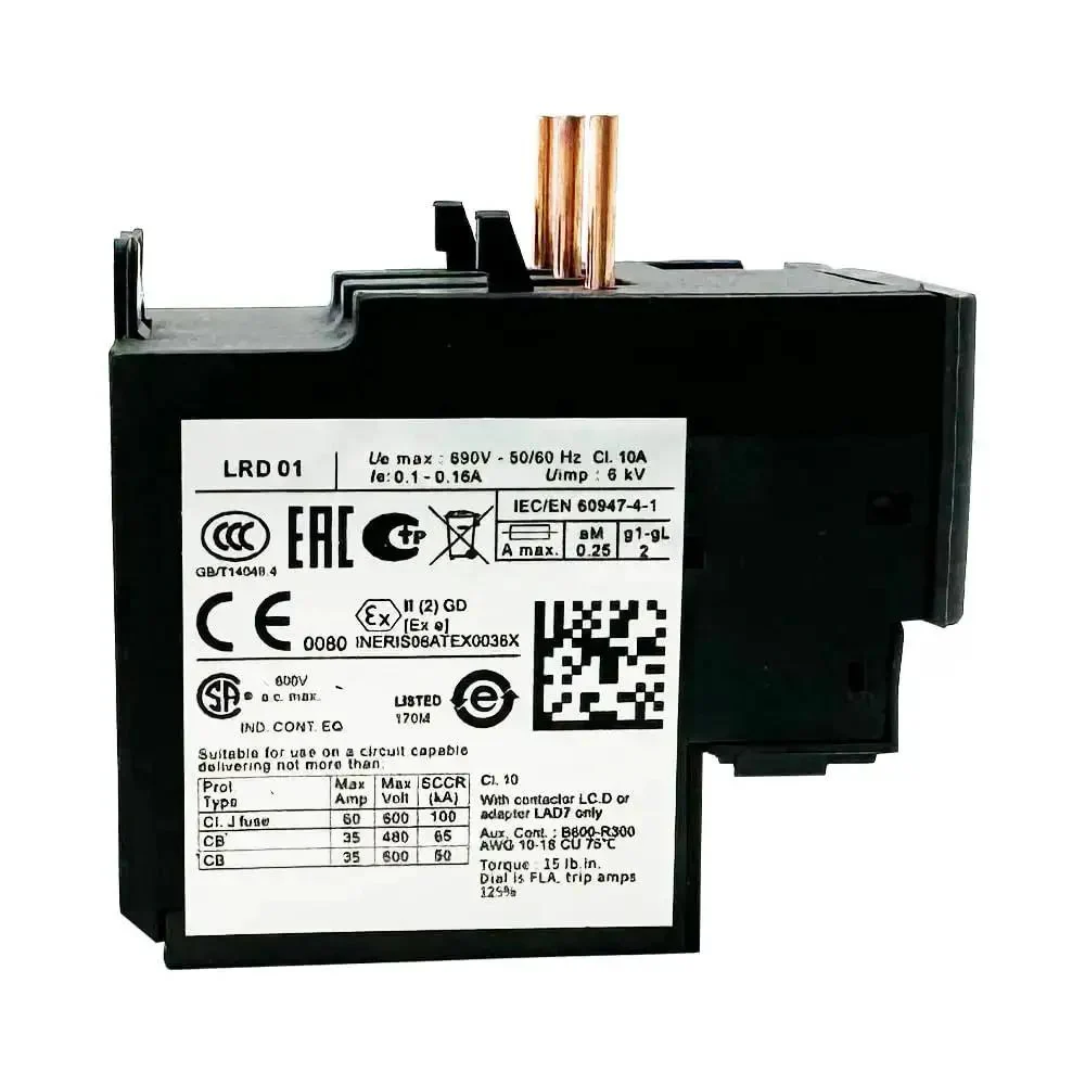 Thermal Overload Relay 0.1-0.16A For Contactor LC1D09-38 AC DC Compatible With 1 NO 1 NC Auxiliary Contacts Fits LC1D09 LC1D12 LC1D18 LC1D25 LC1D32 LC1D38 Class 10A IEC 60947-4-1 No Nonsense Motor Protection - Image 5