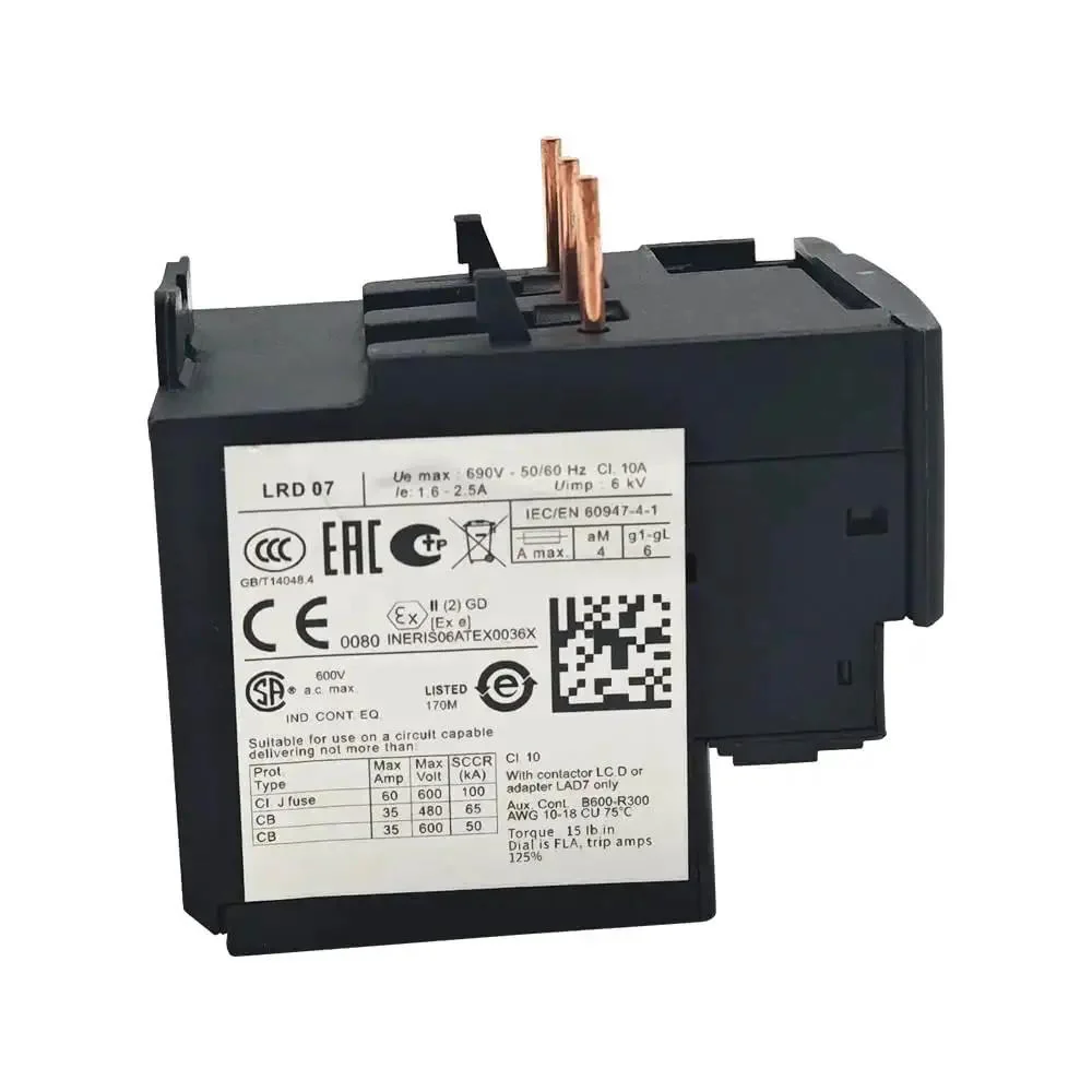 Thermal Overload Relay 1.6-2.5 A For LC1D Contactor Series With 1 NO And 1 NC Auxiliary, Works With AC DC Networks, Class 10A Protection, Fits LC1D09 LC1D12 LC1D18 LC1D25 LC1D32 LC1D38 - Image 5