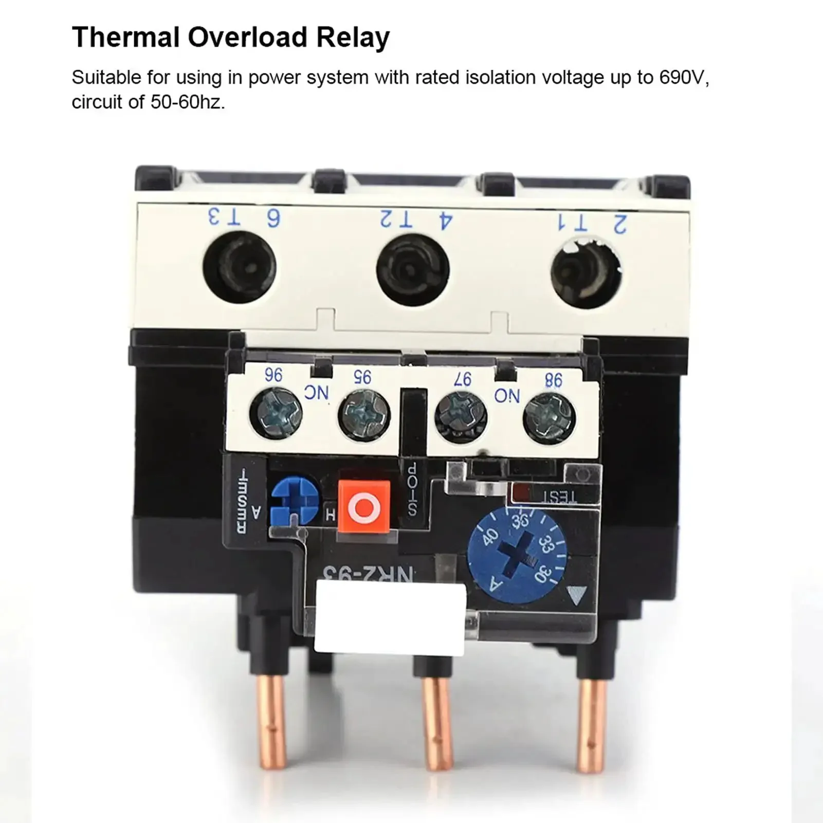 Thermal Overload Relay 30 93A 690V For Motor Protection With 1NO1NC Auxiliary Contacts AC 50 60Hz Plug And Play Installation Boss Level Protection For Motors Compact Easy Mount And Quick Replacement - Image 6
