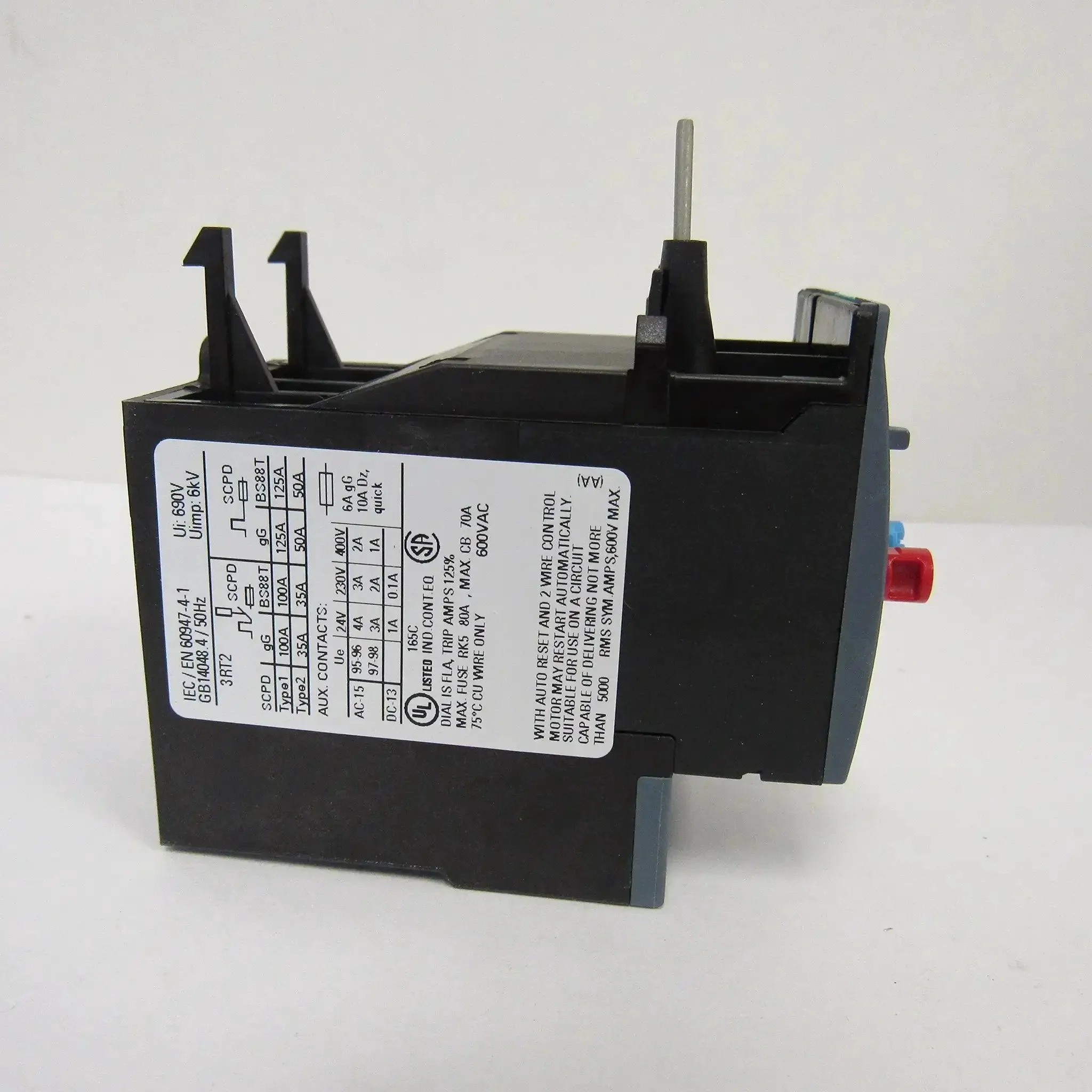 Thermal Overload Relay 3RU2126-4BB0 For Motor Protection, Adjustable 14 To 20 Amp Current Response, 20 Amp Operating Current, S03 Pole Unit, Compatible With Contactors, New Industrial Grade - Image 2