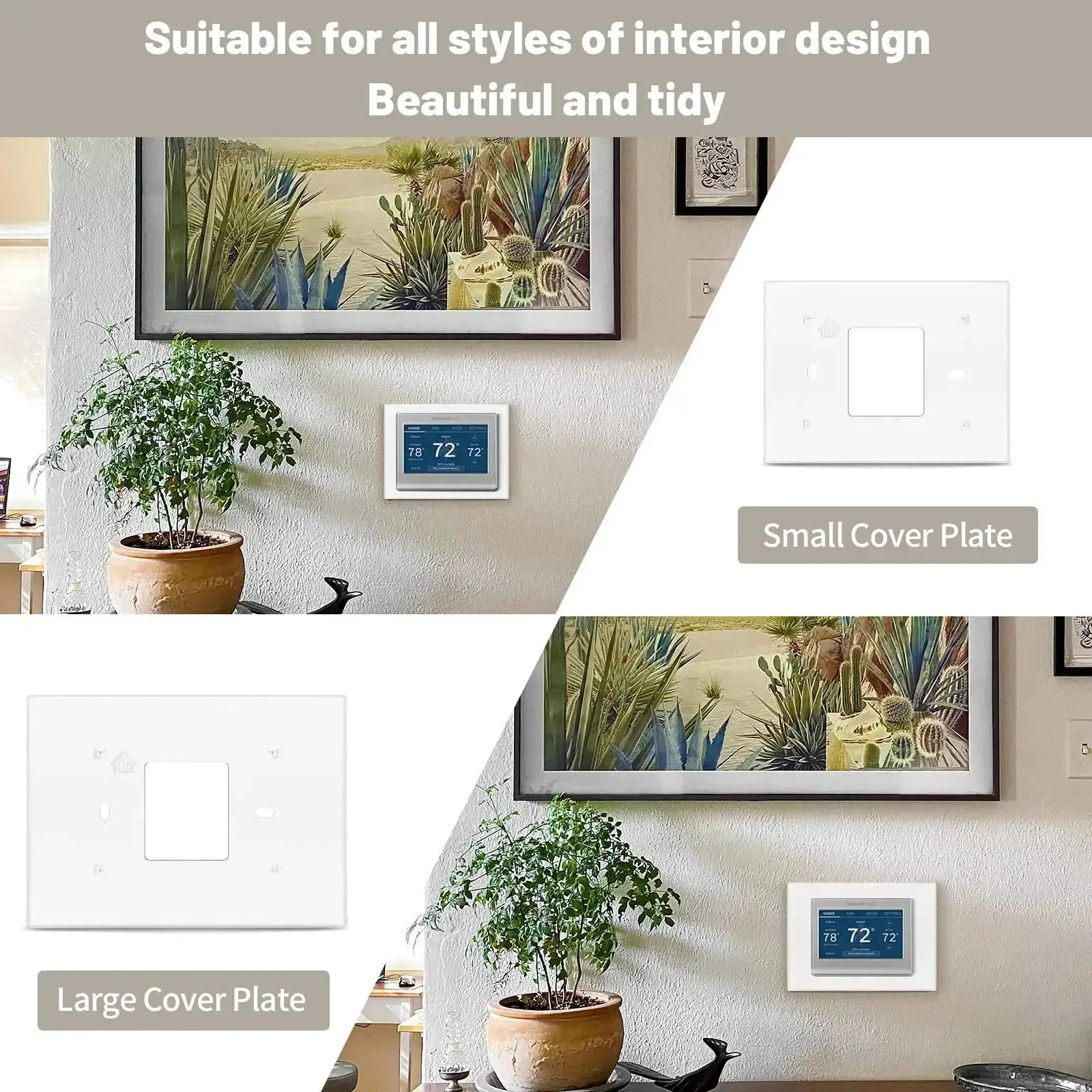 Thermostat Backplate And White Wall Mount Cover Plate For THP2400A1027W Compatible With Honeywell RTH9580WF RTH9585WF1004 TH9320WF5003 RTH6570E And Prestige IAQ Models - Image 2