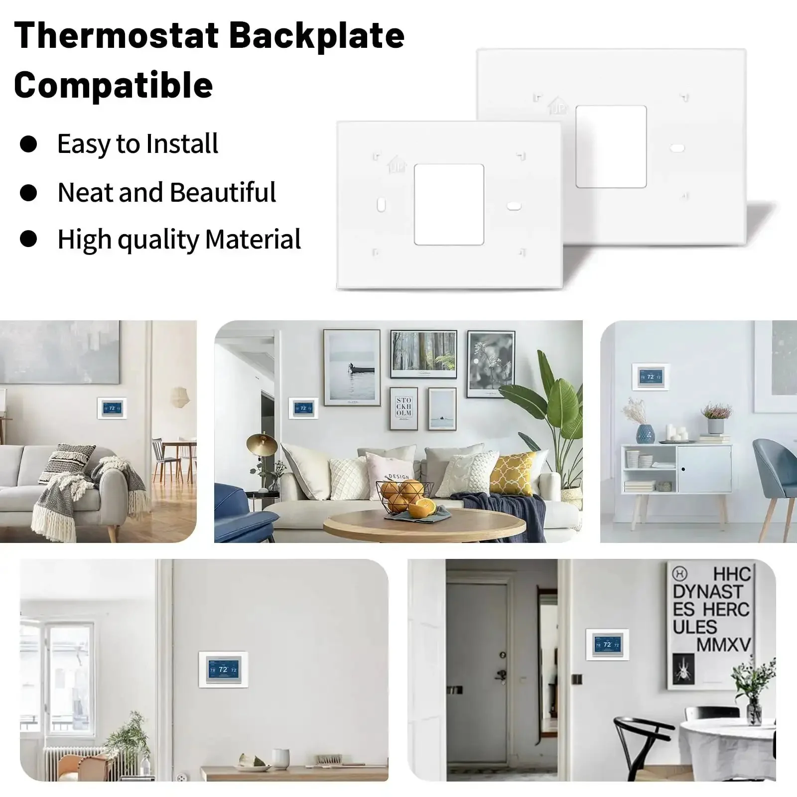 Thermostat Backplate And White Wall Mount Cover Plate For THP2400A1027W Compatible With Honeywell RTH9580WF RTH9585WF1004 TH9320WF5003 RTH6570E And Prestige IAQ Models - Image 3