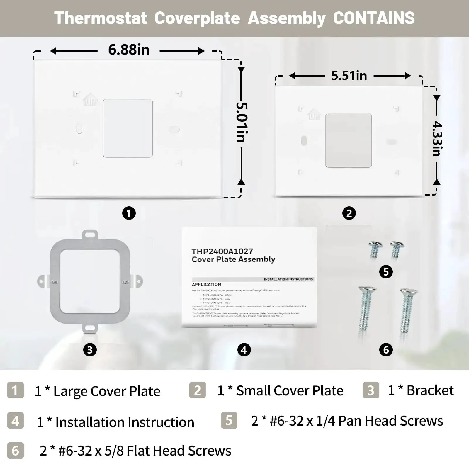Thermostat Backplate And White Wall Mount Cover Plate For THP2400A1027W Compatible With Honeywell RTH9580WF RTH9585WF1004 TH9320WF5003 RTH6570E And Prestige IAQ Models - Image 6