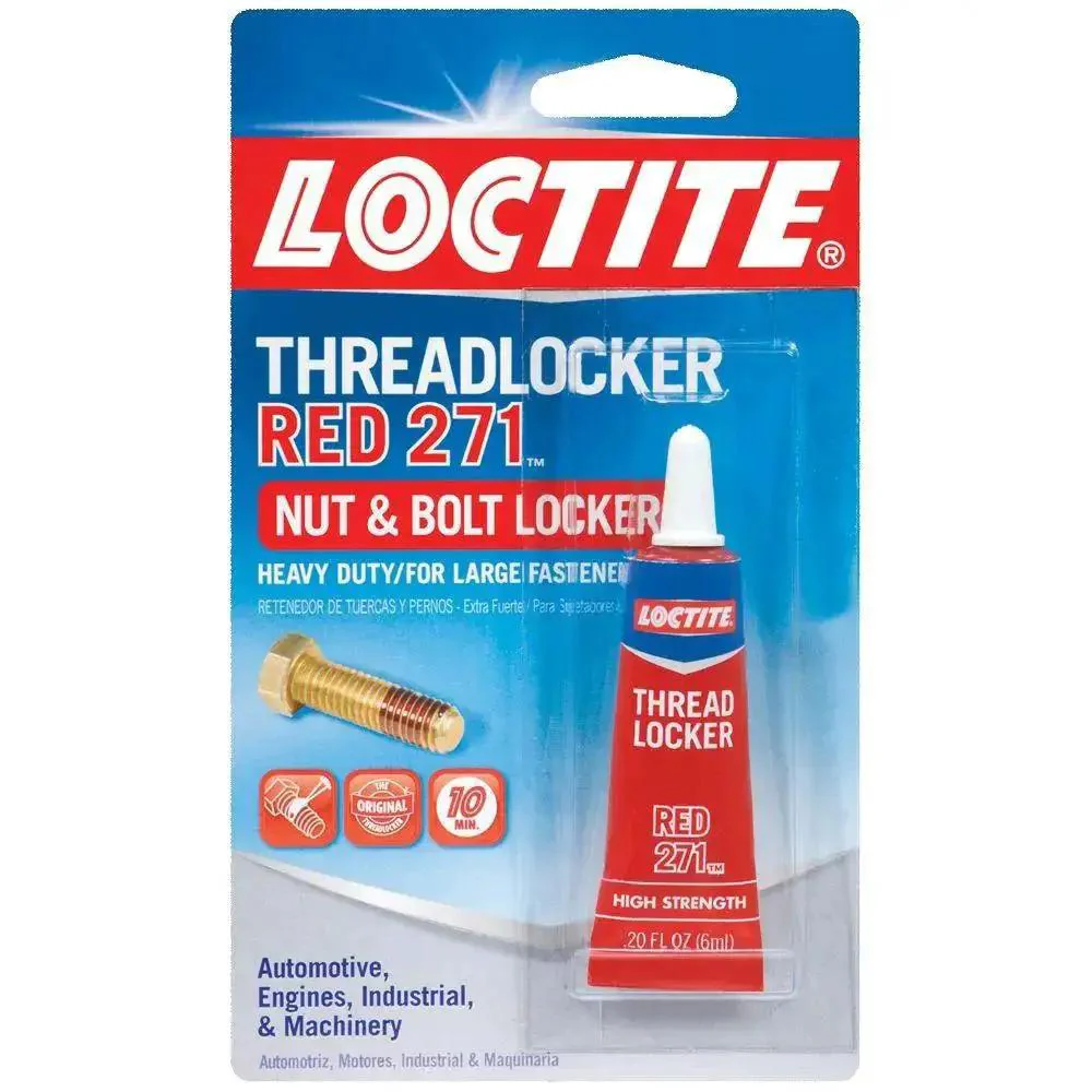 Thread Locker 271 Red Permanent Nut And Bolt Adhesive For Ultimate Hold, Ultra Strong Red Thread Sealant For Automotive And Hardware, 0.20 Oz Each, 12 Pack
