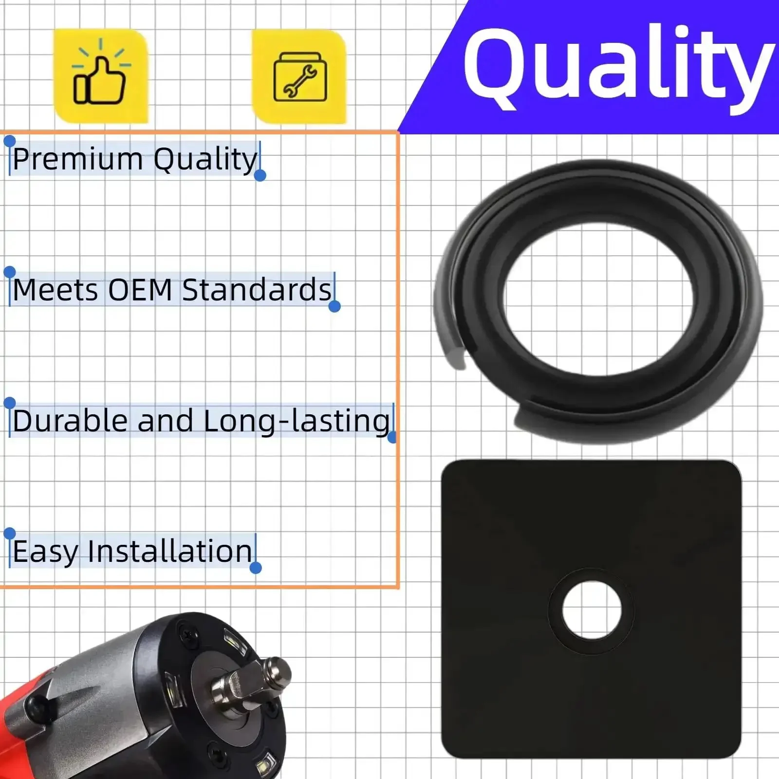 Three Eighths Inch Impact Wrench Retaining Ring Kit With Pro Grade Friction Rings O Rings And Anvil Tools For Electric And Pneumatic Wrenches Using A Three Eighths Inch Square Drive 20 Sets - Image 2