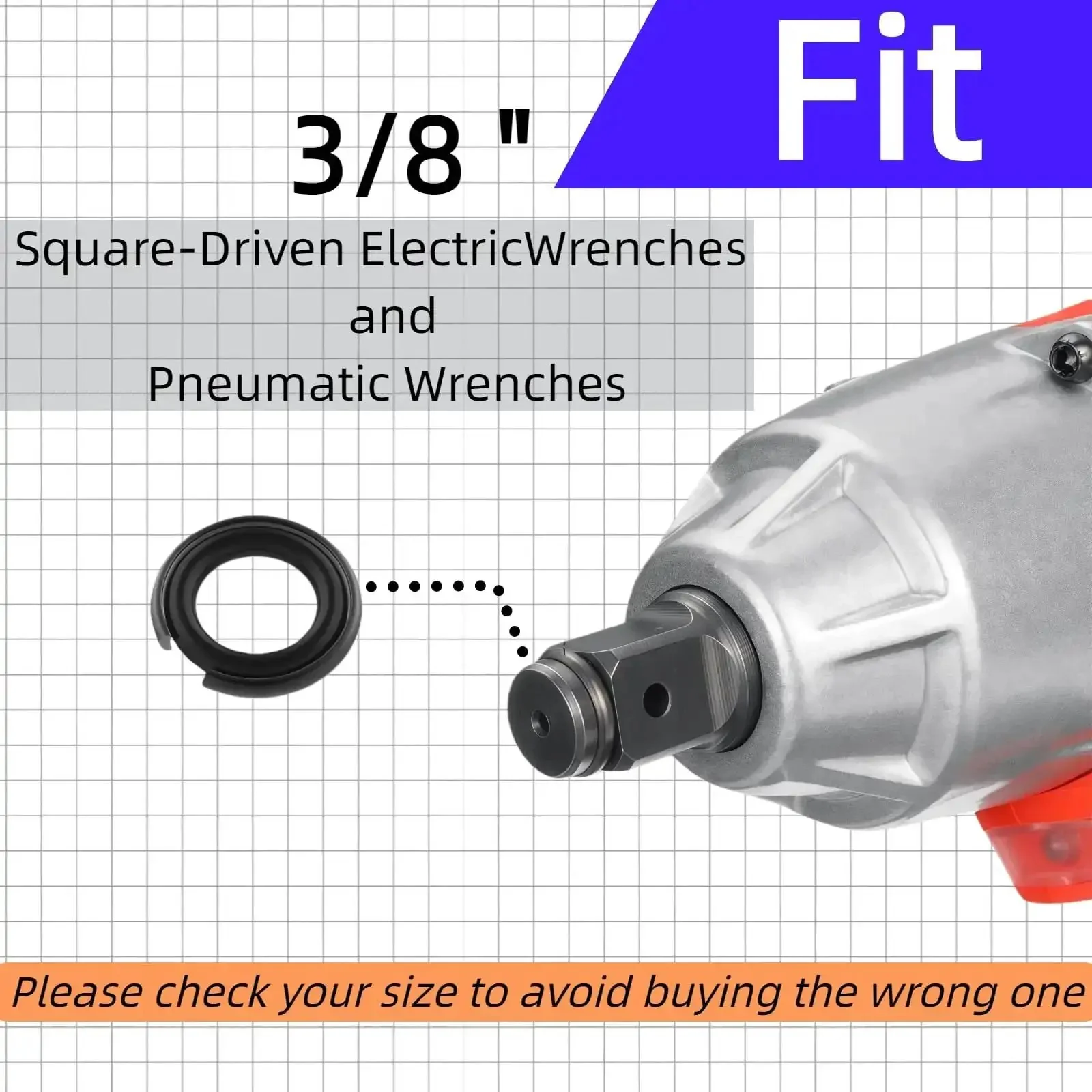 Three Eighths Inch Impact Wrench Retaining Ring Kit With Pro Grade Friction Rings O Rings And Anvil Tools For Electric And Pneumatic Wrenches Using A Three Eighths Inch Square Drive 20 Sets - Image 3