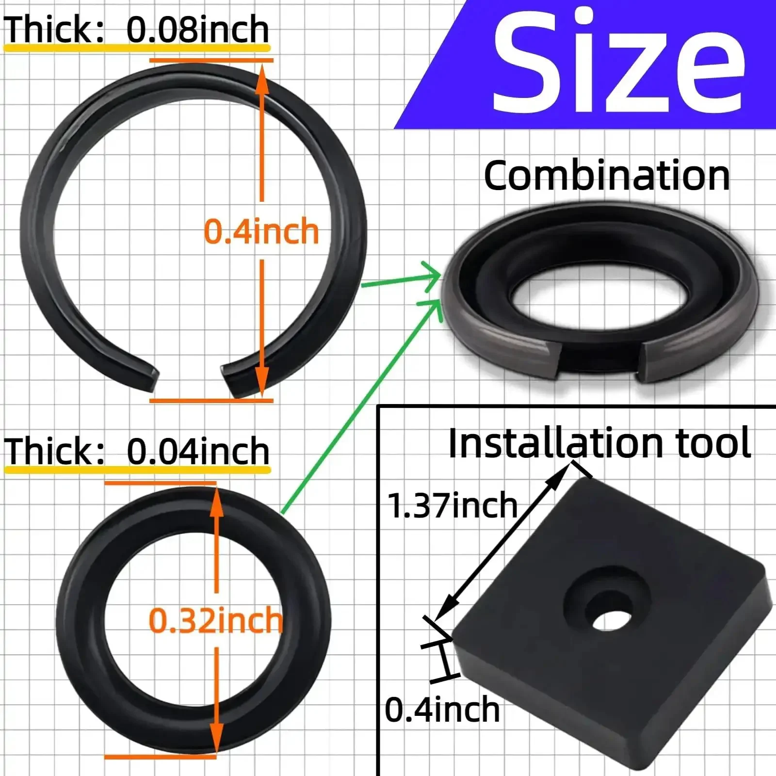 Three Eighths Inch Impact Wrench Retaining Ring Kit With Pro Grade Friction Rings O Rings And Anvil Tools For Electric And Pneumatic Wrenches Using A Three Eighths Inch Square Drive 20 Sets - Image 4