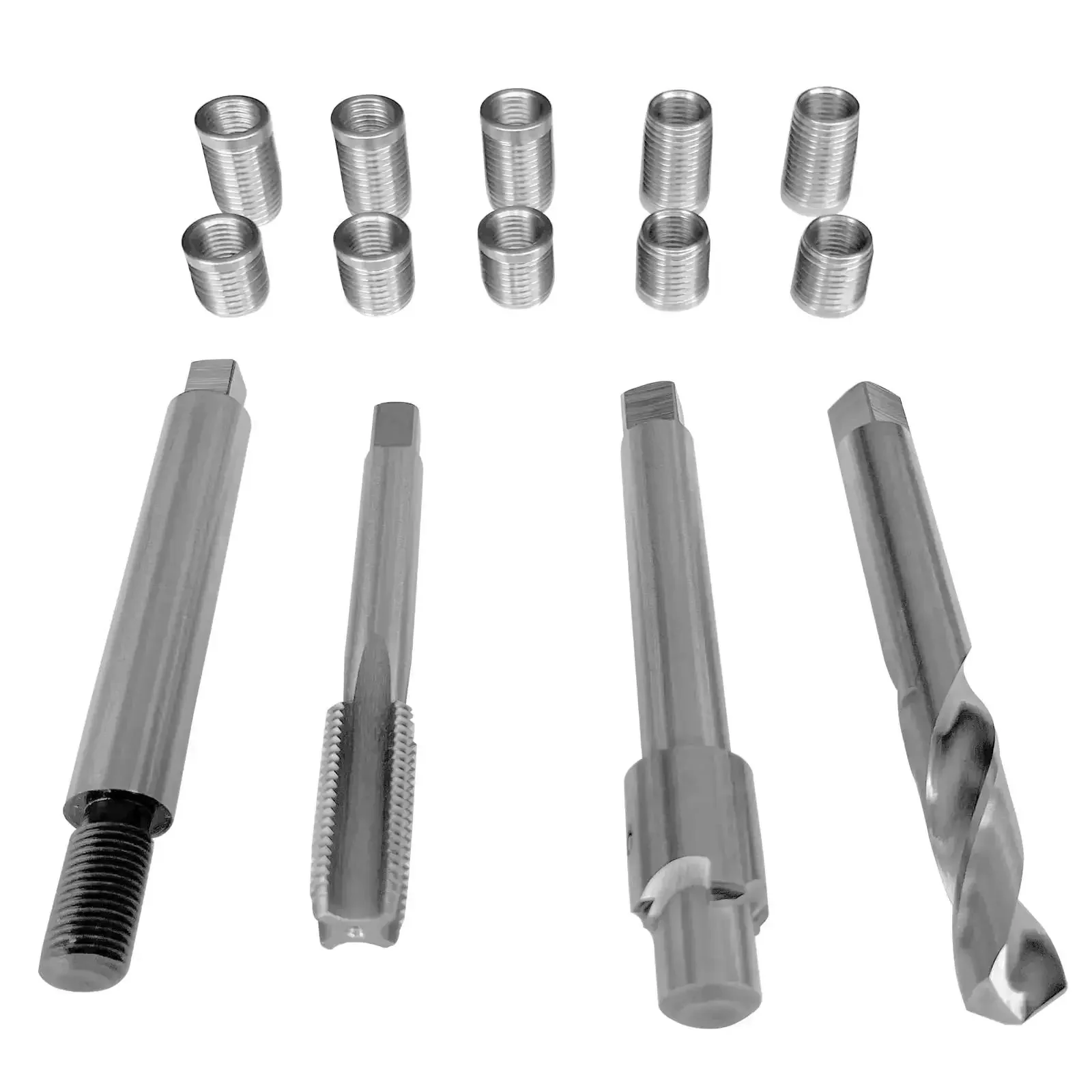 Three Eighths Twenty Four Thread Repair Kit With Two Insert Lengths Half Inch And Three Quarter Inch Stainless Steel Inserts For Auto Parts ATV UTV Repairs Ten Stainless Steel Inserts For Strong Durable Thread Repair - Image 5