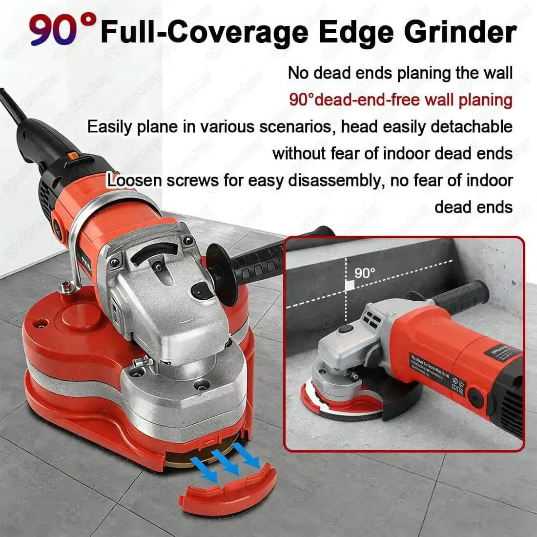 Three Head 2800W Concrete Grinding And Polishing Machine With 8 Inch Coverage Six Speeds Electric Diamond Grinder For Pro Grade Pros Handling Concrete Stone Marble And Metal - Image 2