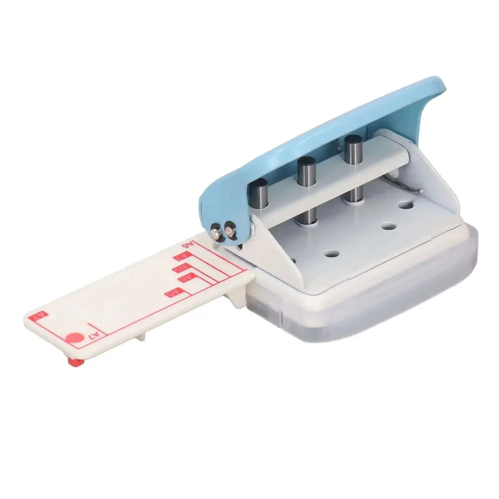 Three Hole Paper Puncher For Loose Paper In A4 A5 A6 A7 B5 Sizes, Handheld 5 Sheets Capacity, Durable Metal Body With Plastic Cover, Easy Punching With Built In Alignment Scale, No Fuss Office School And Home Use - Image 3