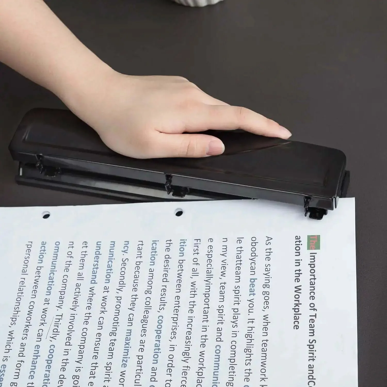 Three Hole Punch For Home Office With Easy Clean Tray Punches Up To 10 Sheets At Once Durable Metal Construction Sleek Black Finish Six Pack Multipack A True Workhorse For Quick No Fuss Paper Punching - Image 3