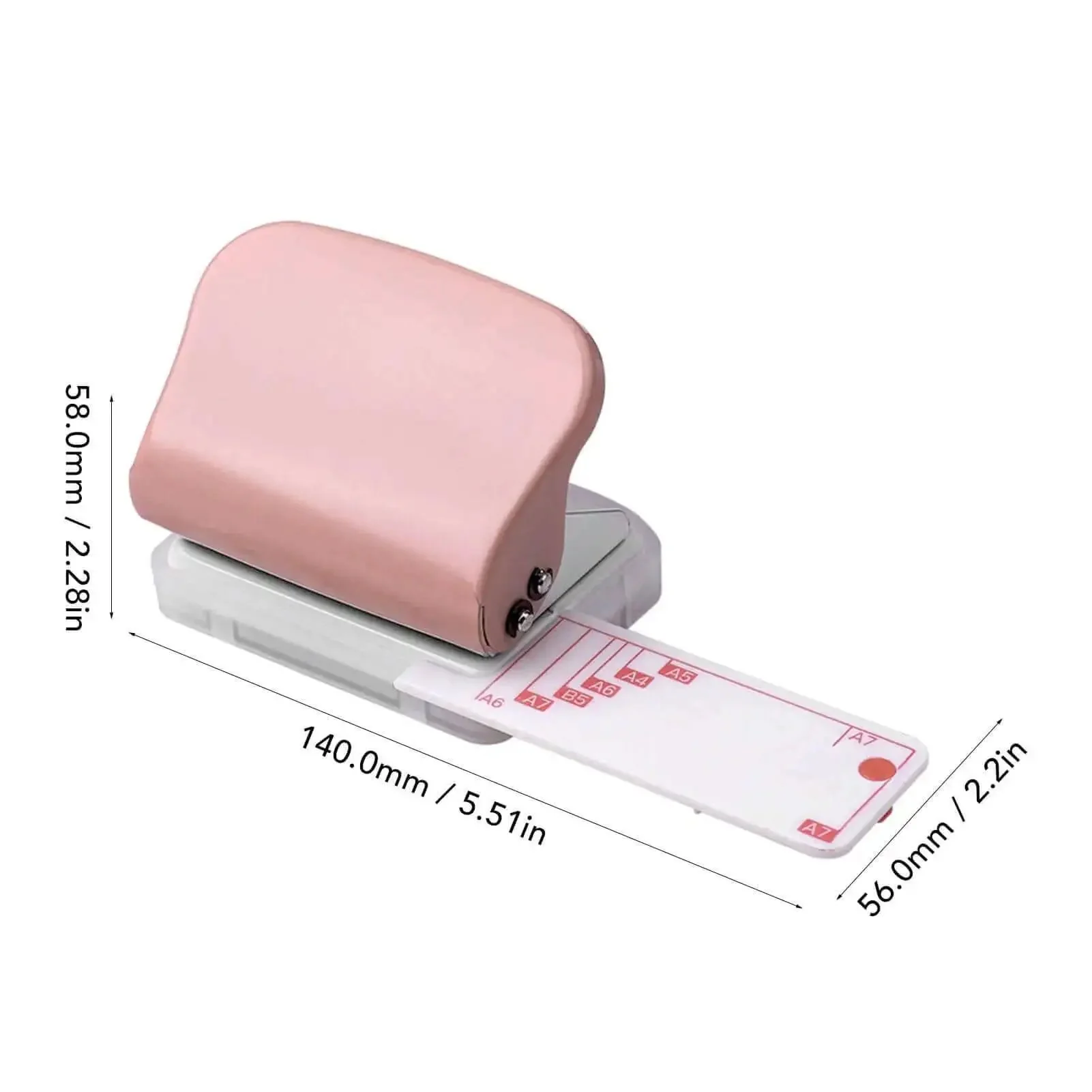 Three Hole Punch Handheld Paper Puncher With Five Sheet Capacity And Alignment Posts For B5 A5 A4 A6 A7 Sized Papers, Delivers Clean Five Point Five Millimeter Holes And 19mm Spacing, Portable Office And School Essential For Quick Accurate Punching - Image 2
