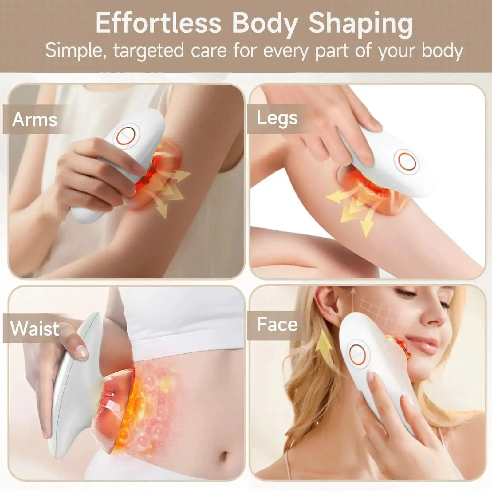 Three In One At Home Body Sculptor With Suction Massage And Red Light Therapy For Arms Thighs And Belly Lymphatic Drainage Massager Portable Cellulite Tool For Smoother Skin - Image 2