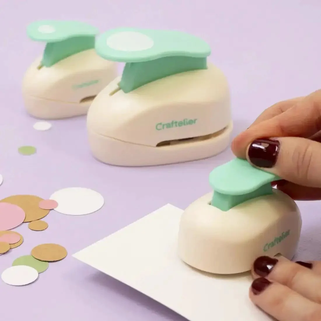 Three Inch Circle Hole Punch With Lever For Precise Clean Cuts Great For Scrapbooking Cards Journals And DIY Paper Crafts Super Handy Compact Round Punch For Cardstock On The Go - Image 3