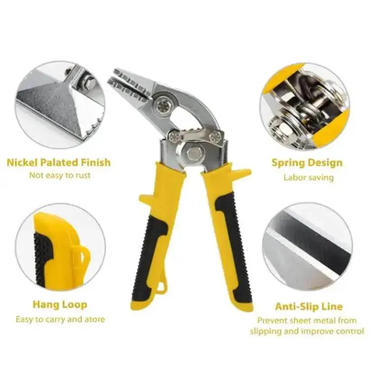 Three Inch Curved Jaw Offset Sheet Metal Bender Hand Seamer For Easy Bending And Flattening Metal Grab-And-Bend Ready Yellow Rubber Grip Pro Grade DIY Metalworking Tool - Image 4