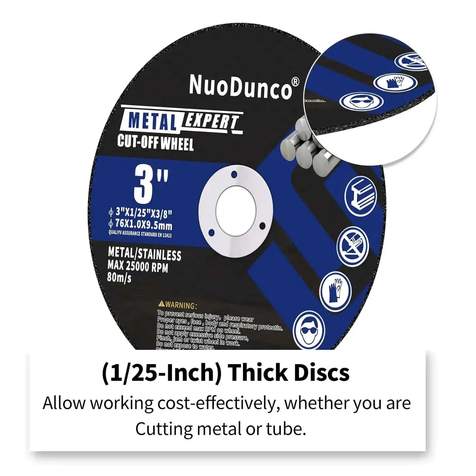 Three Inch Cut Off Wheel Kit With One Quarter Inch Stem Mandrel For Die Grinder And Rotary Tool Metal And Stainless Steel Cutting Discs Ten Pack Ultra Thin 0.04 Inch - Image 4