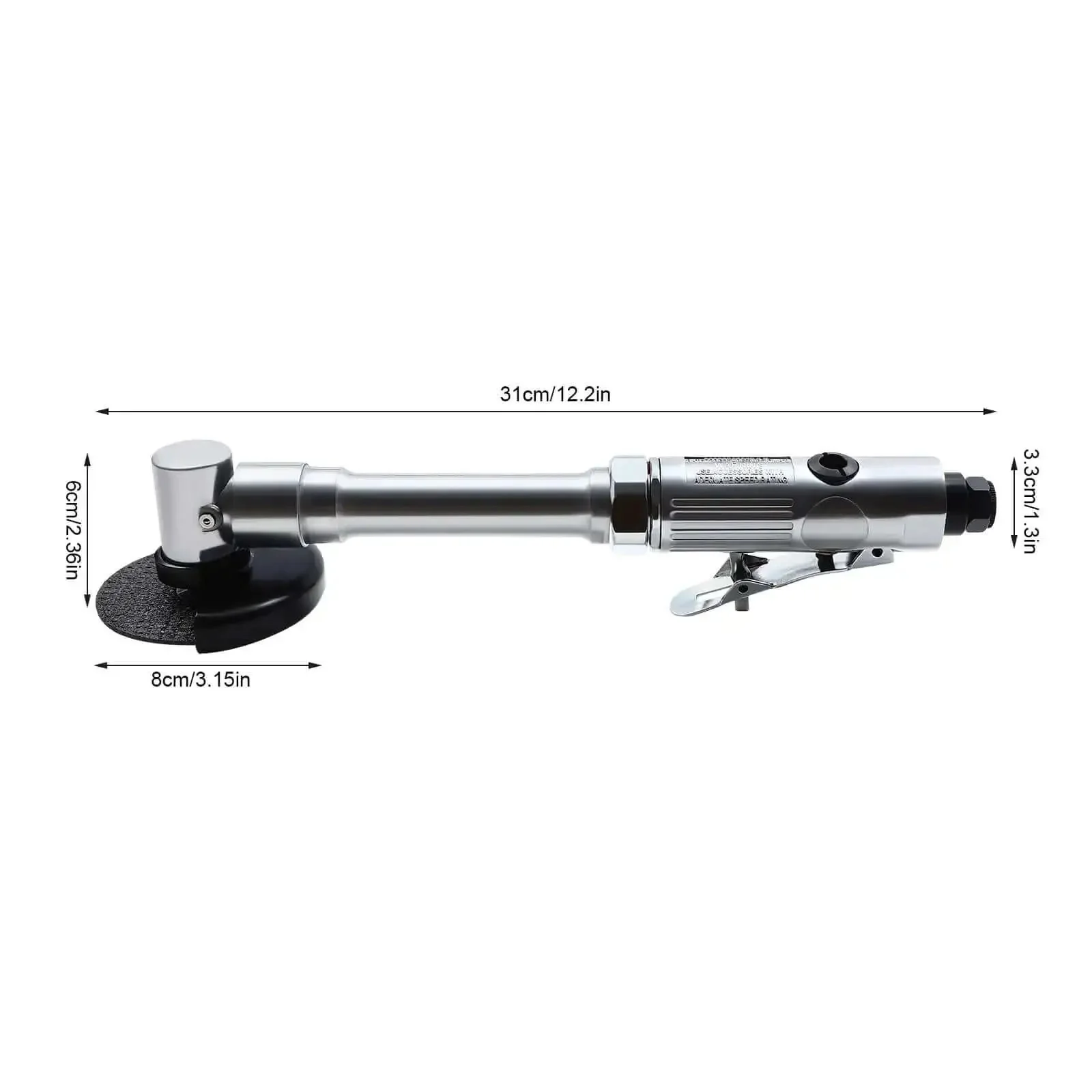 Three Inch Pneumatic Cut Off Tool With Six Replaceable Blades 18000 RPM High Speed Cutter For Metal Plastic And Composite Materials Built Tough Chrome Plated Aluminum Easy Grip Portable Power Tool - Image 5