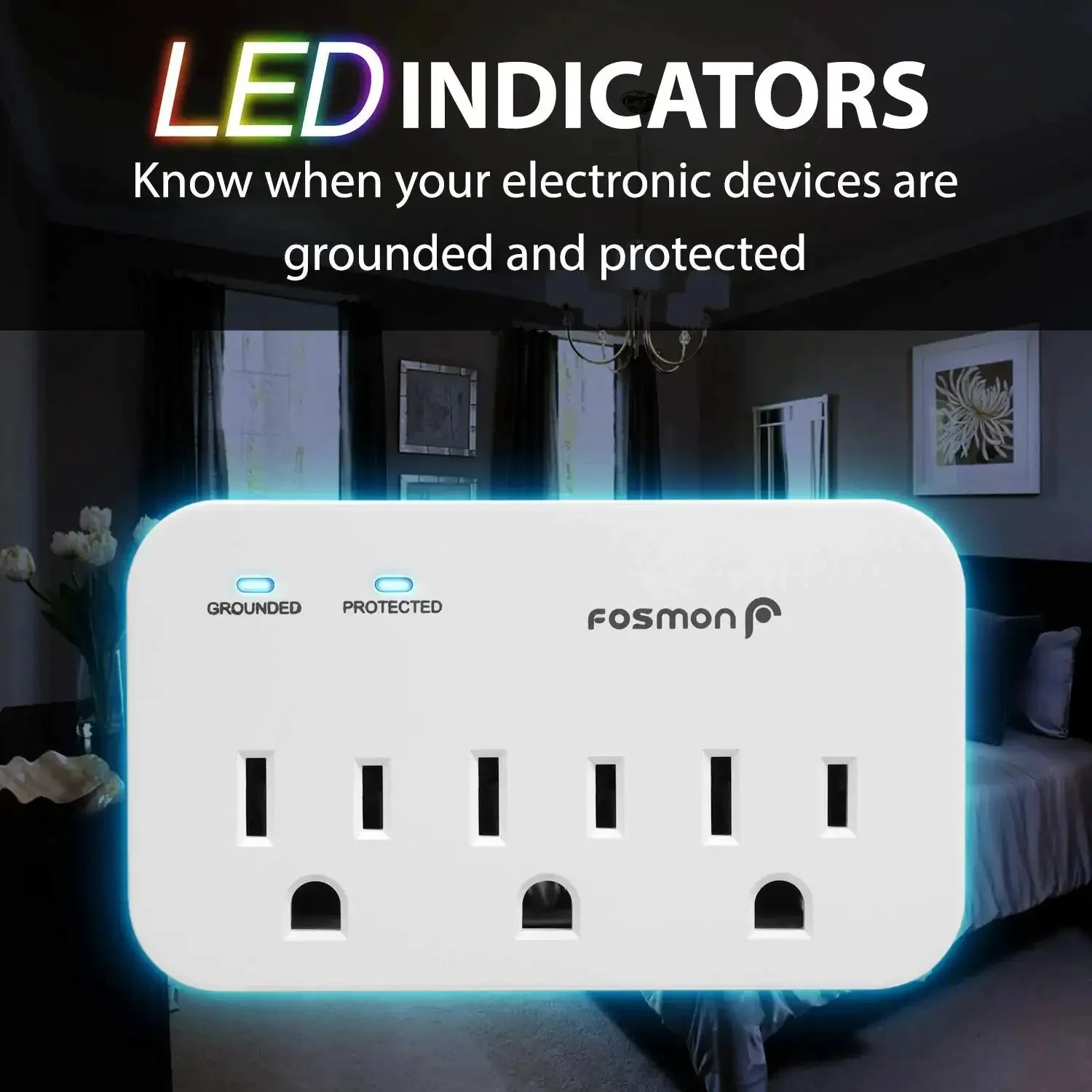 Three Outlet Heavy Duty Appliance Surge Protector 1200J 1875W ETL Listed For Fridge Microwave And Washer 3 Prong Power Strip 2 Pack Home Office Garage - Image 5