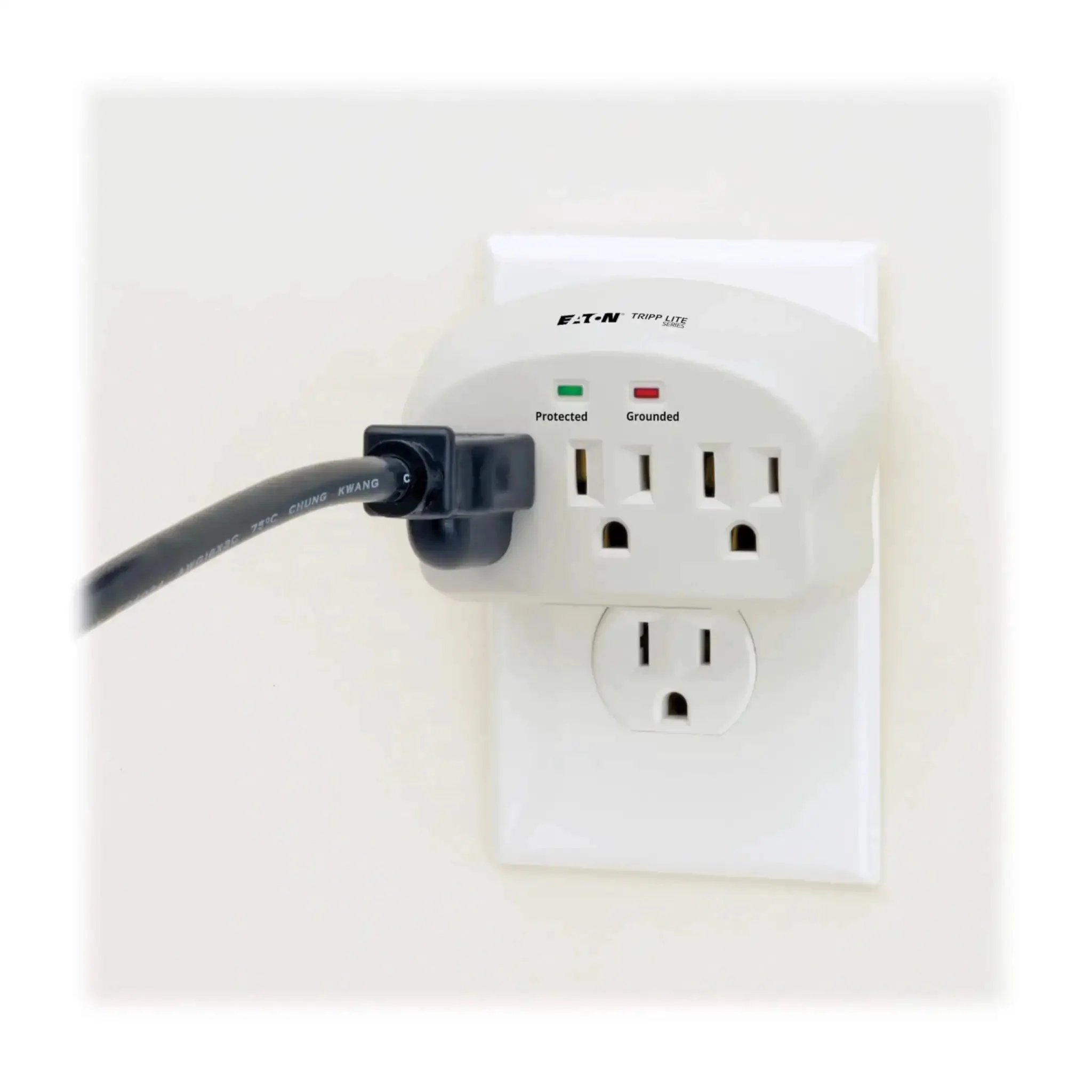 Three Outlet Travel Surge Protector On The Go With 660 Joules Ultra Fast Sub Nanosecond Response Diagnostic LEDs For Protected And Grounded UL Listed Portable Wall Plug Lifetime Warranty And Five Thousand Dollar Insurance - Image 4